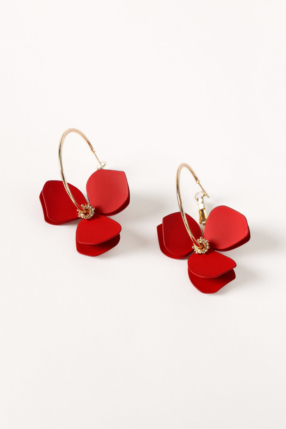 ACCESSORIES @Willow Flower Earrings - Gold/Red