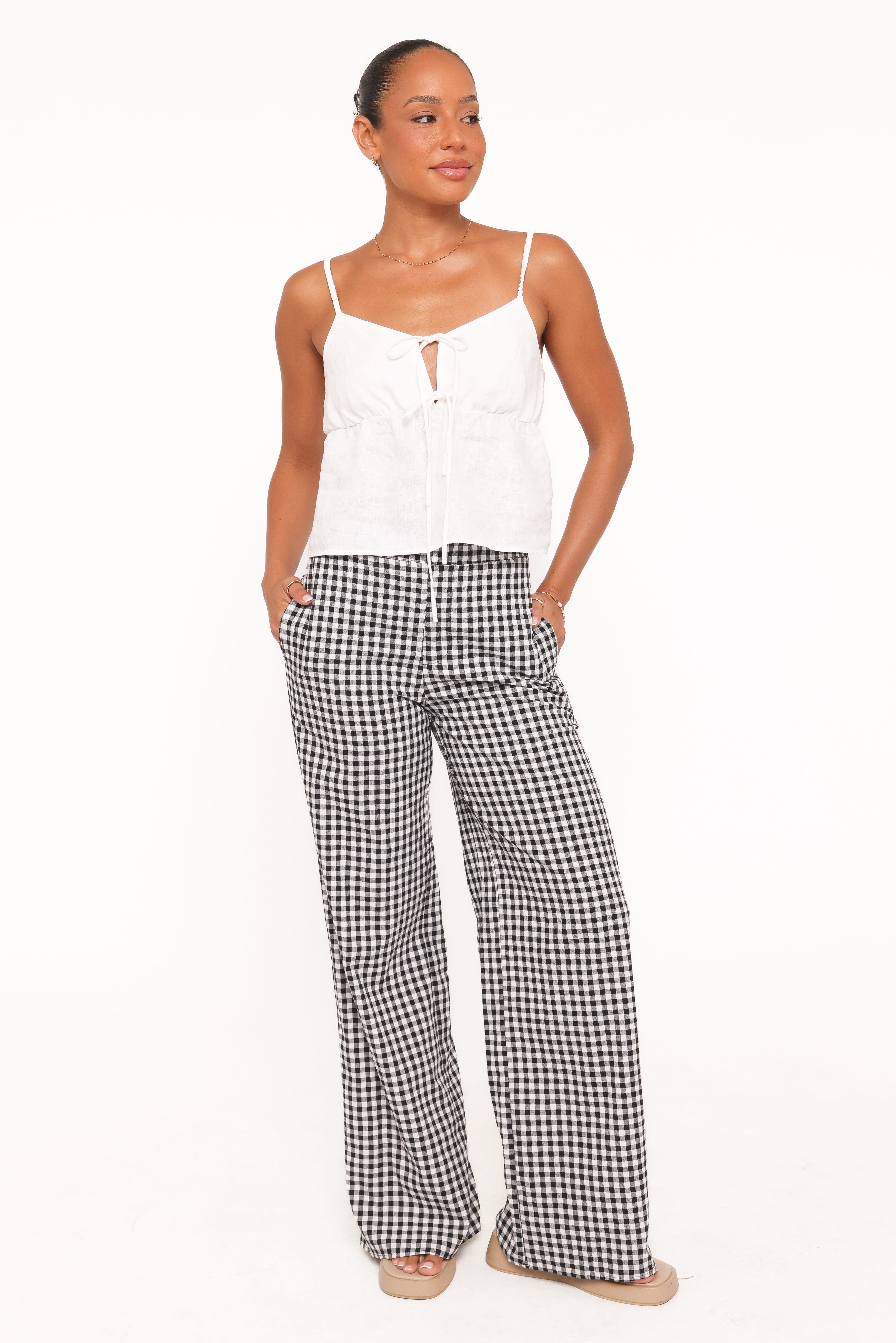 BOTTOMS Abbott Pants - Black Gingham