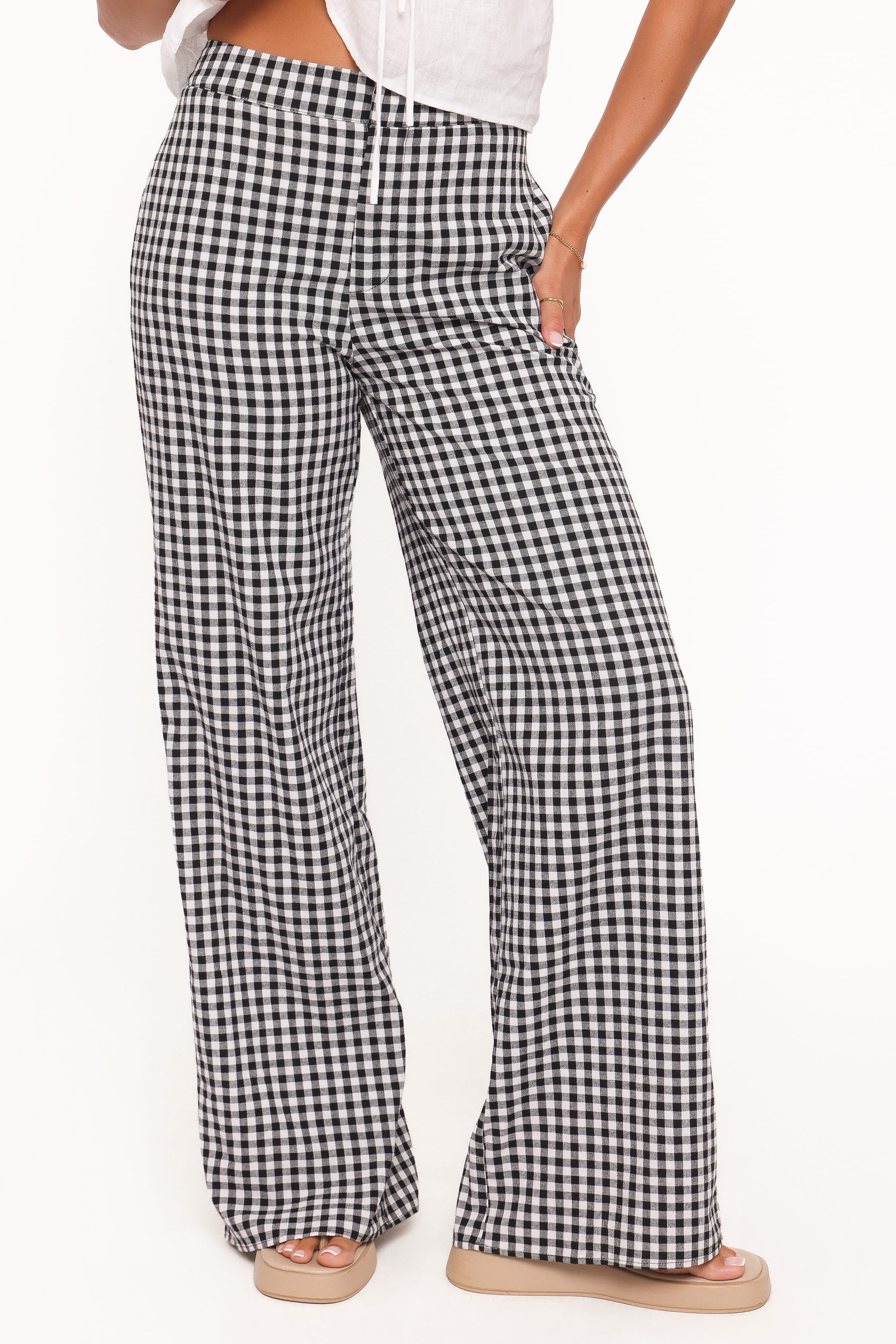 BOTTOMS Abbott Pants - Black Gingham