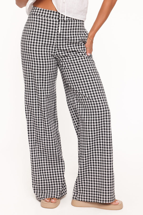 BOTTOMS Abbott Pants - Black Gingham