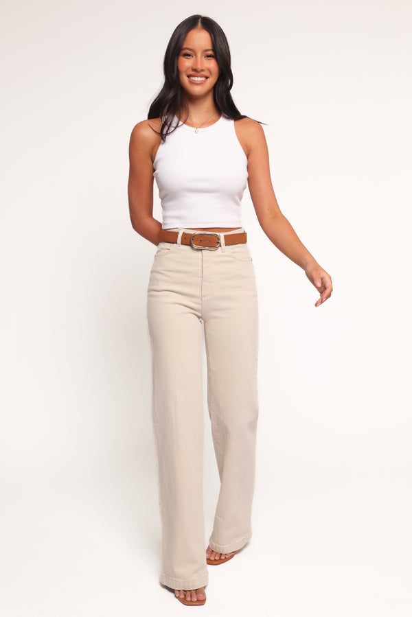 BOTTOMS Abrand 94 High Wide Jeans - Bone