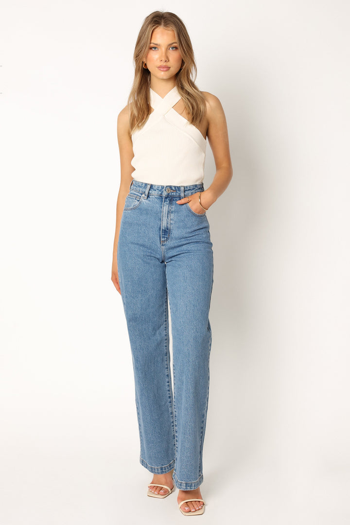 Abrand 94 High And Wide Debbie Jeans Mid Blue