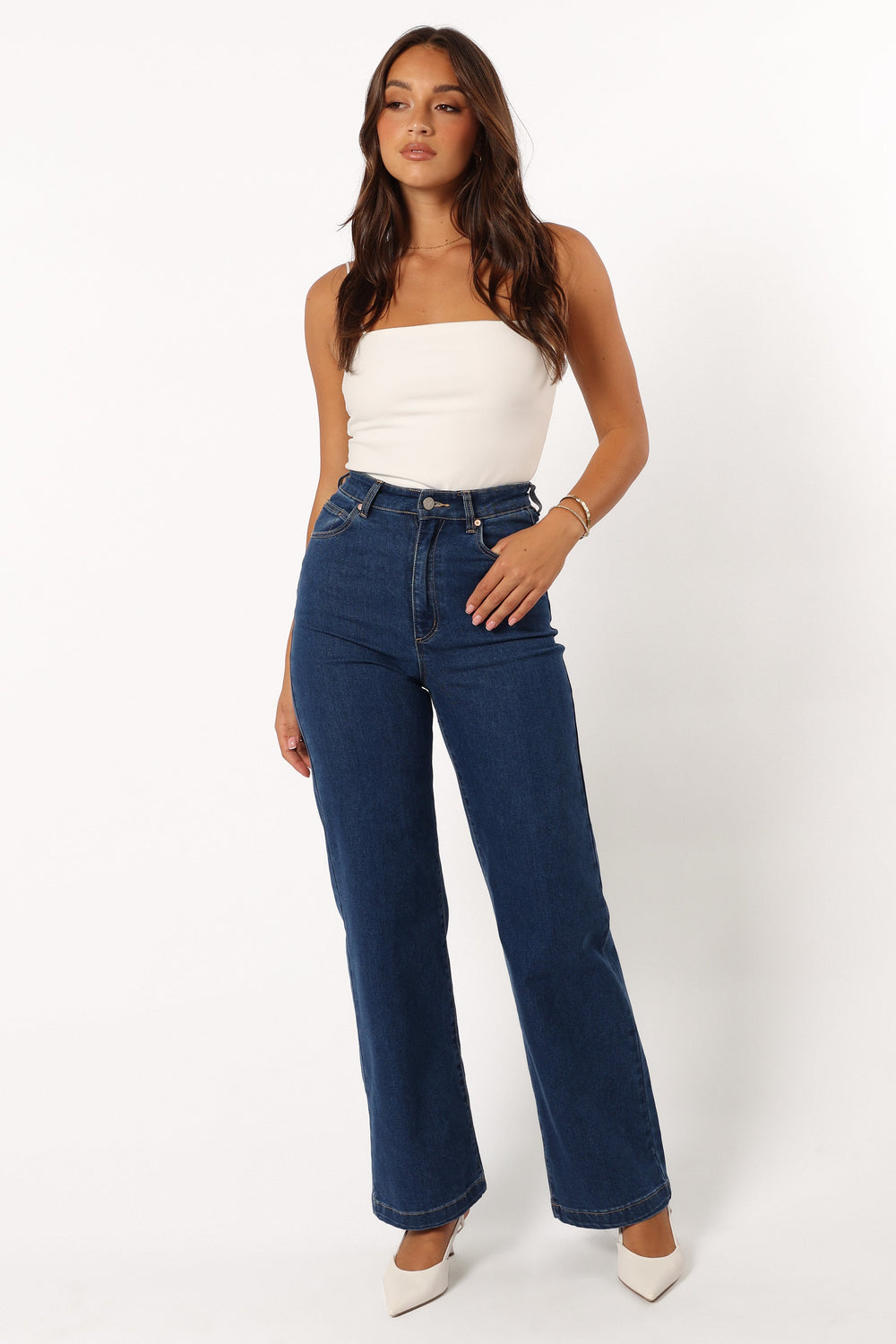 BOTTOMS @Abrand 94 High Wide Jeans - Ruth Mid Blue (Hold for Cool Beginnings)