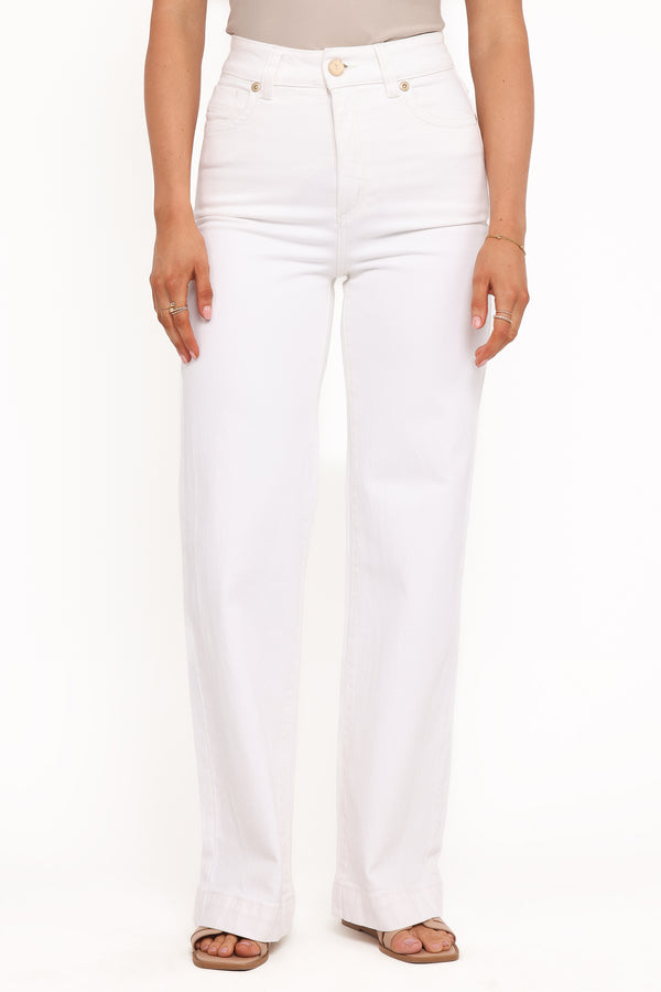 BOTTOMS Abrand 94 High Wide Jeans - White Gold