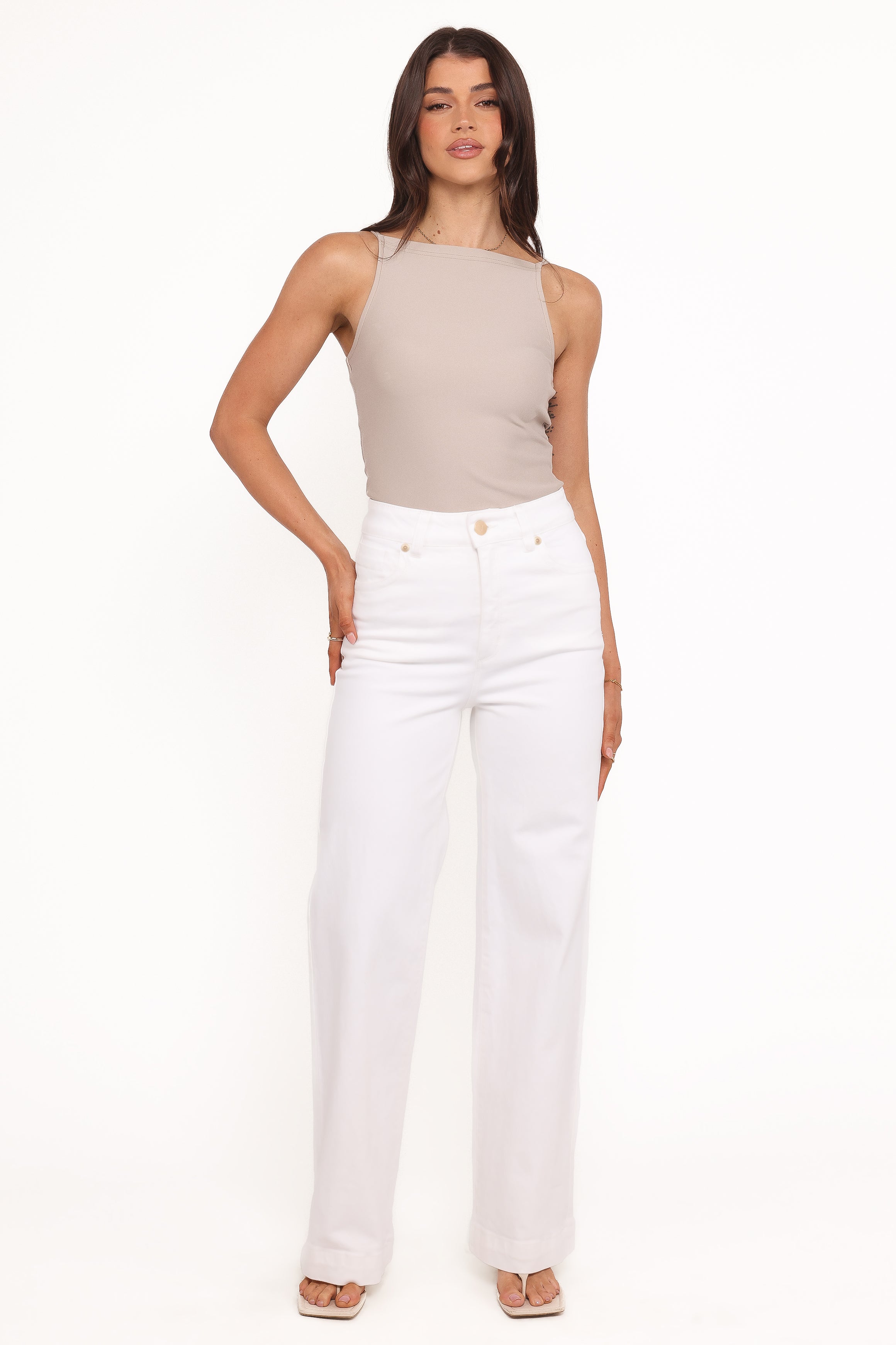 BOTTOMS Abrand 94 High Wide Jeans - White Gold