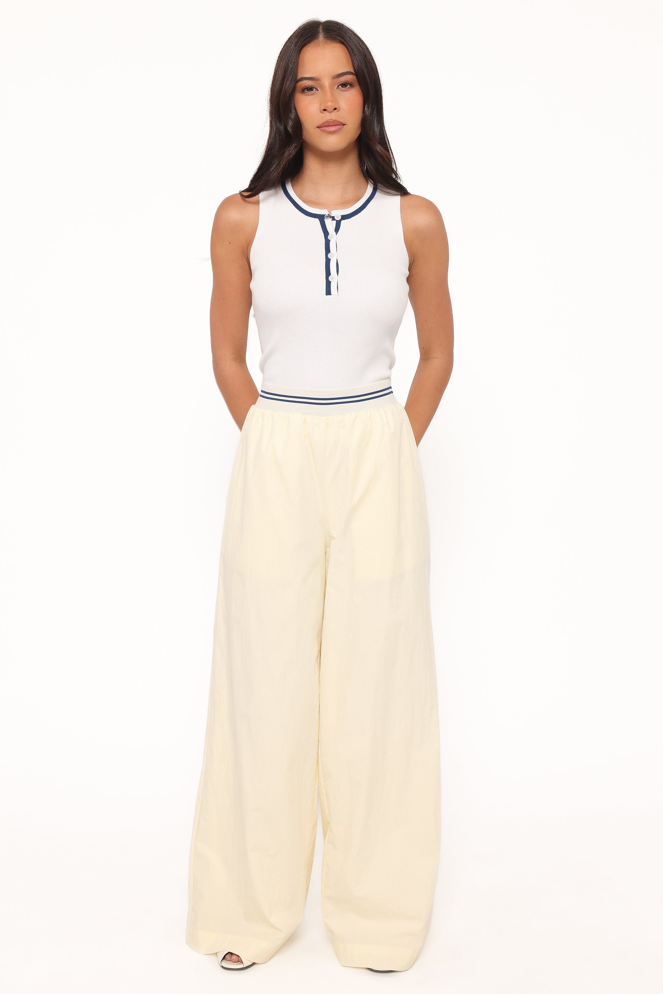 BOTTOMS Adam Wide Leg Pant - Pale Yellow