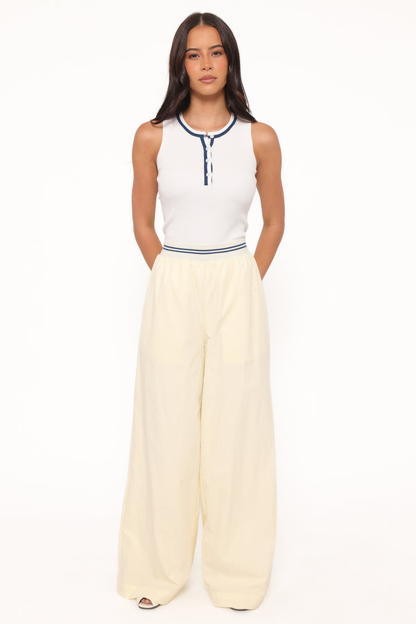 BOTTOMS Adam Wide Leg Pant - Pale Yellow