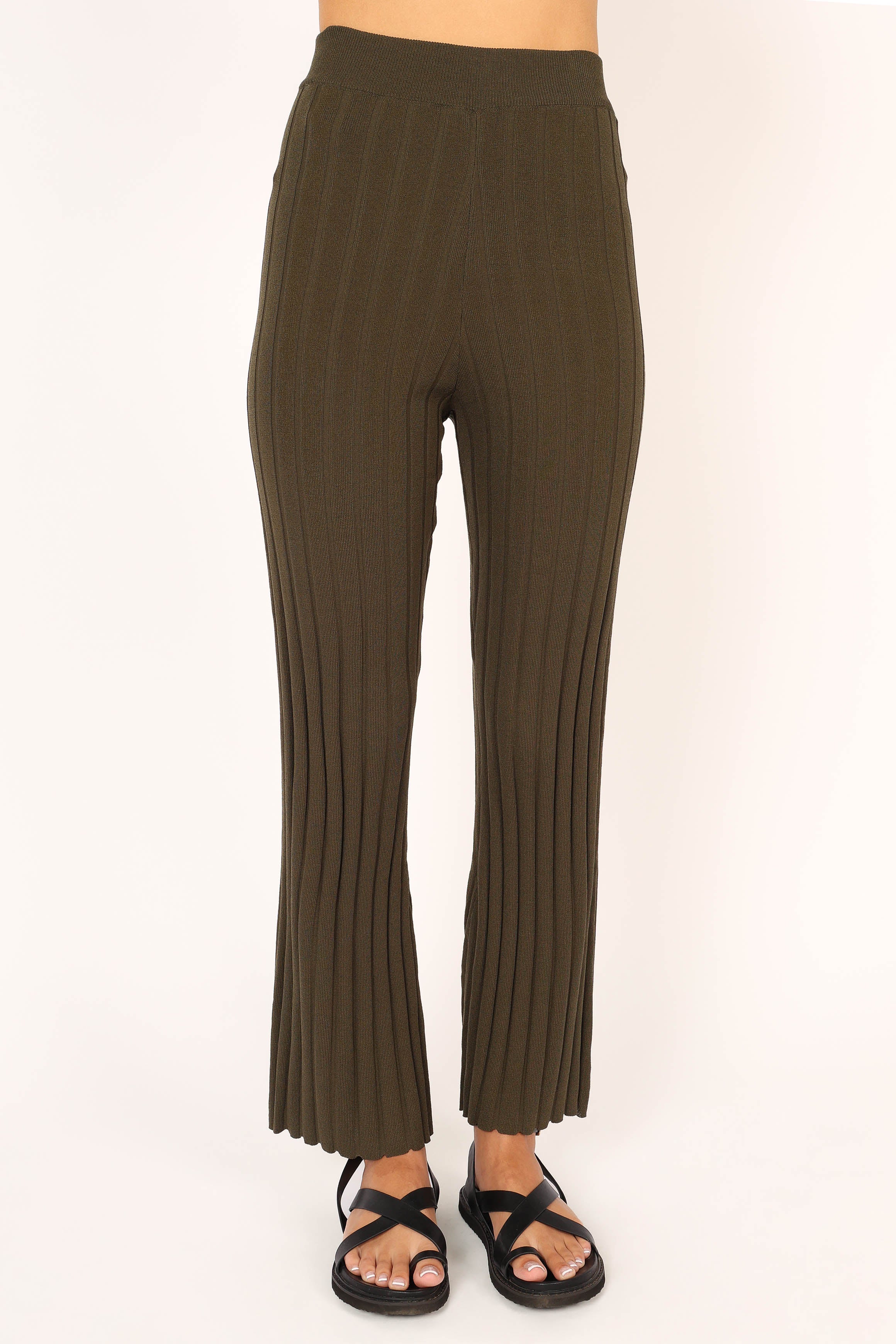 BOTTOMS @Agnes Knit Pant - Khaki