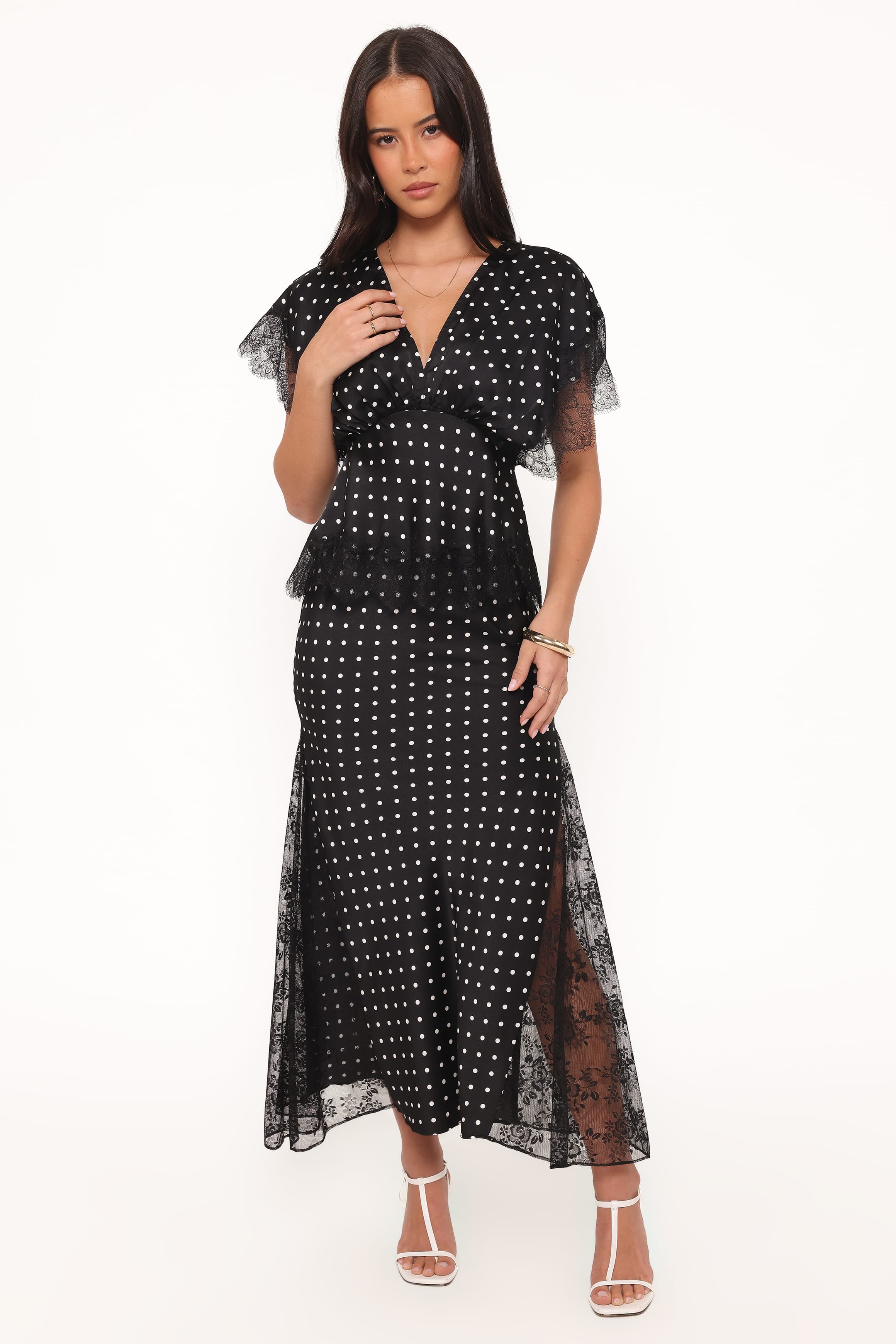 BOTTOMS Ailbhe Lace Skirt - Black Polka Dot