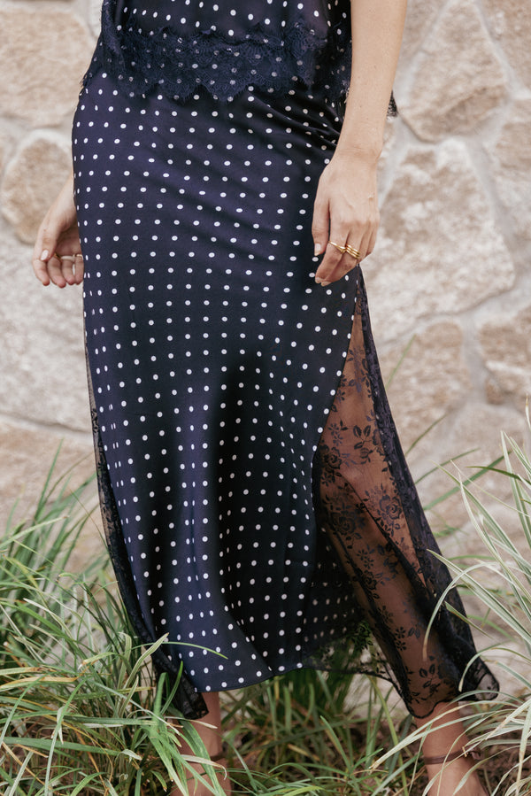 BOTTOMS Ailbhe Lace Skirt - Black Polka Dot