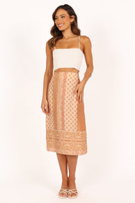 BOTTOMS @Aleisha Midi Skirt - Golden Papaya