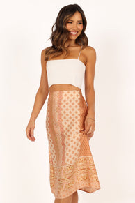 BOTTOMS @Aleisha Midi Skirt - Golden Papaya