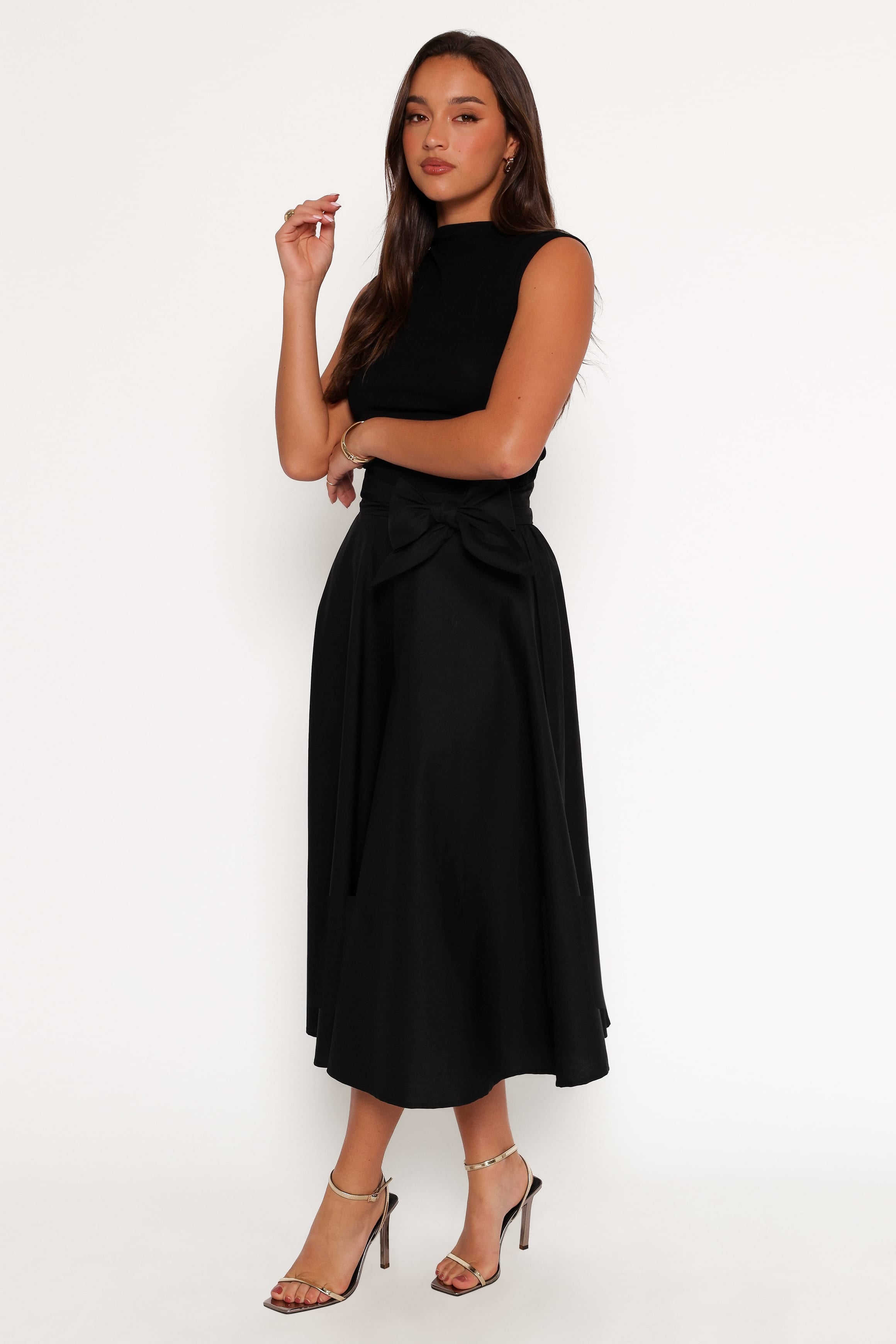 BOTTOMS Alessandra Midi Skirt - Black