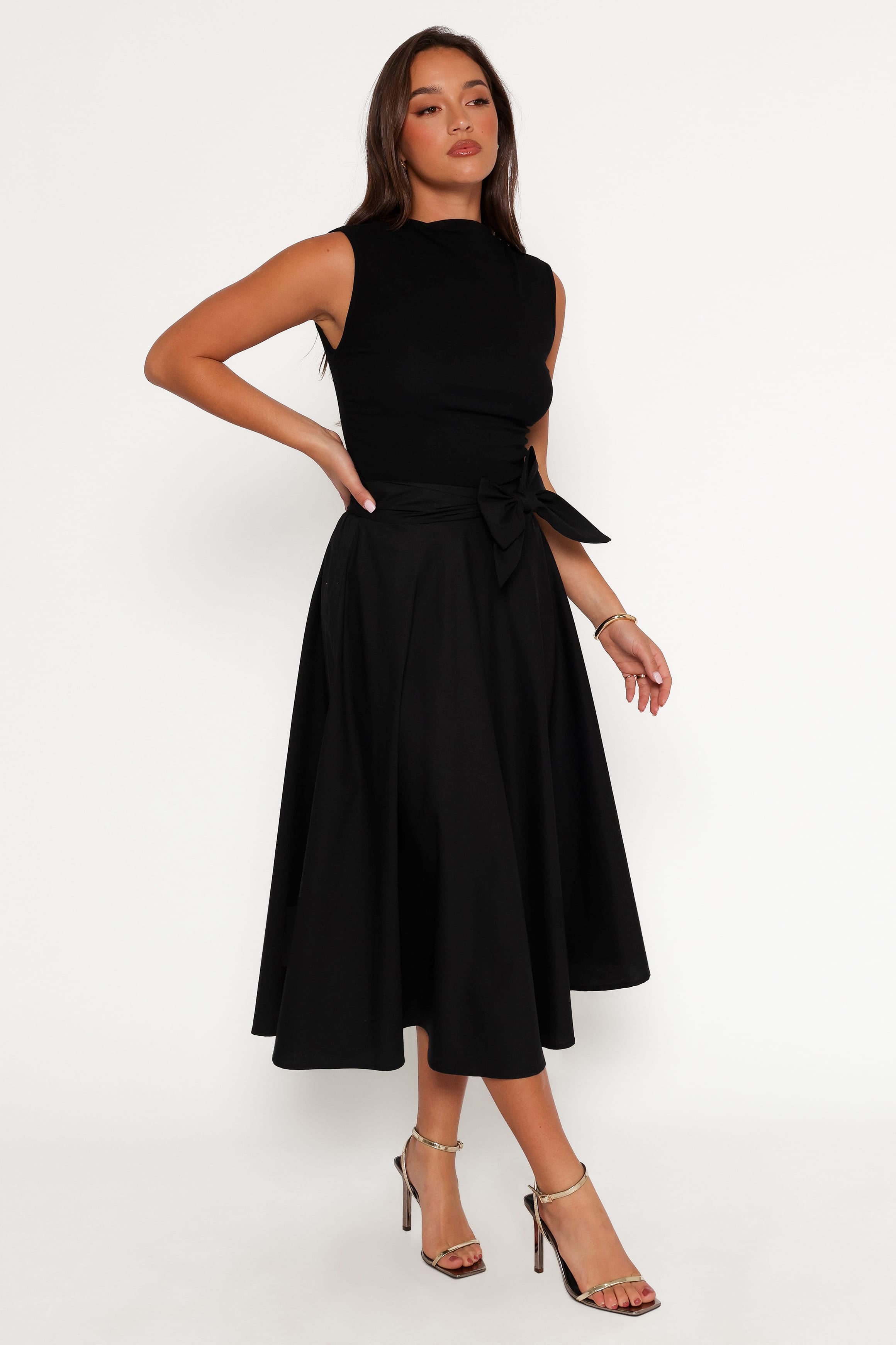 BOTTOMS Alessandra Midi Skirt - Black