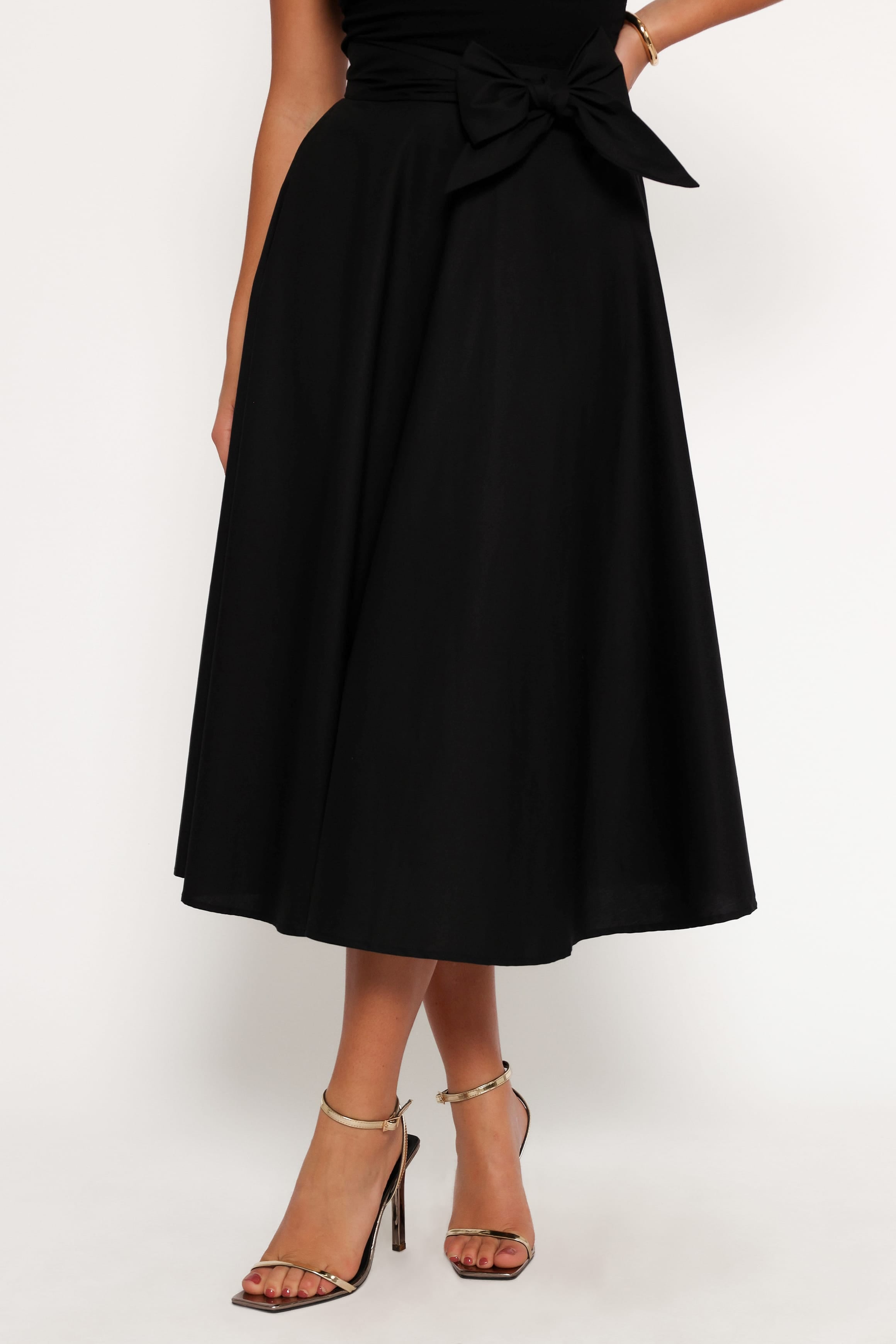BOTTOMS Alessandra Midi Skirt - Black