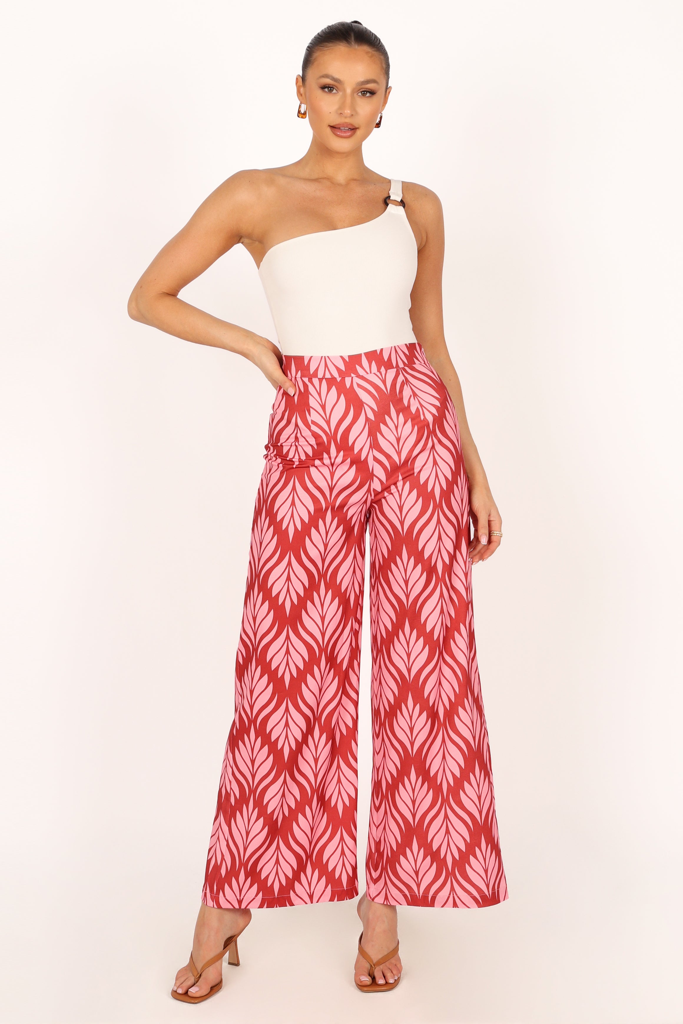 BOTTOMS @Alexia Wide Leg Pants - Pink