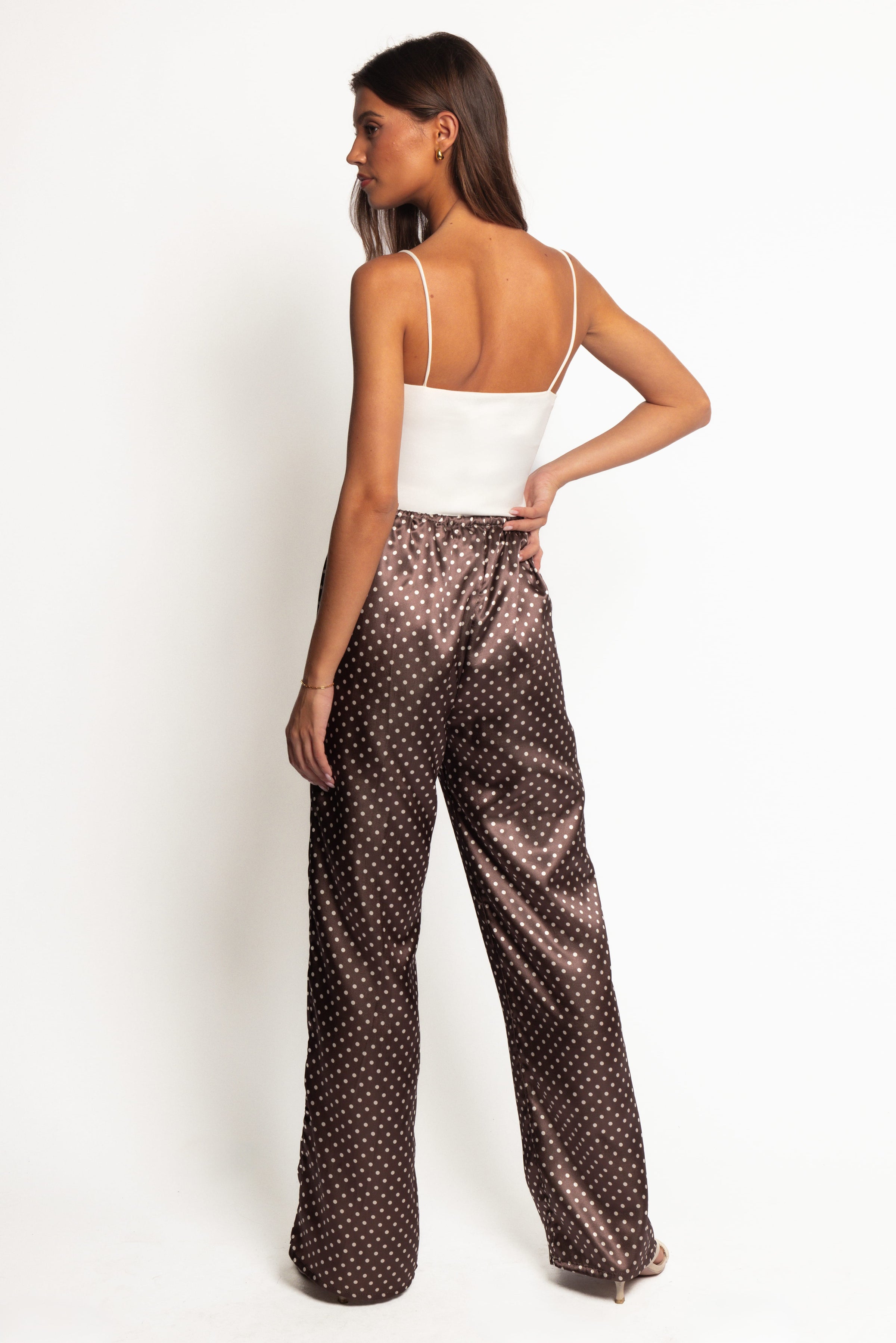 BOTTOMS Alima Pants - Brown Polka Dot