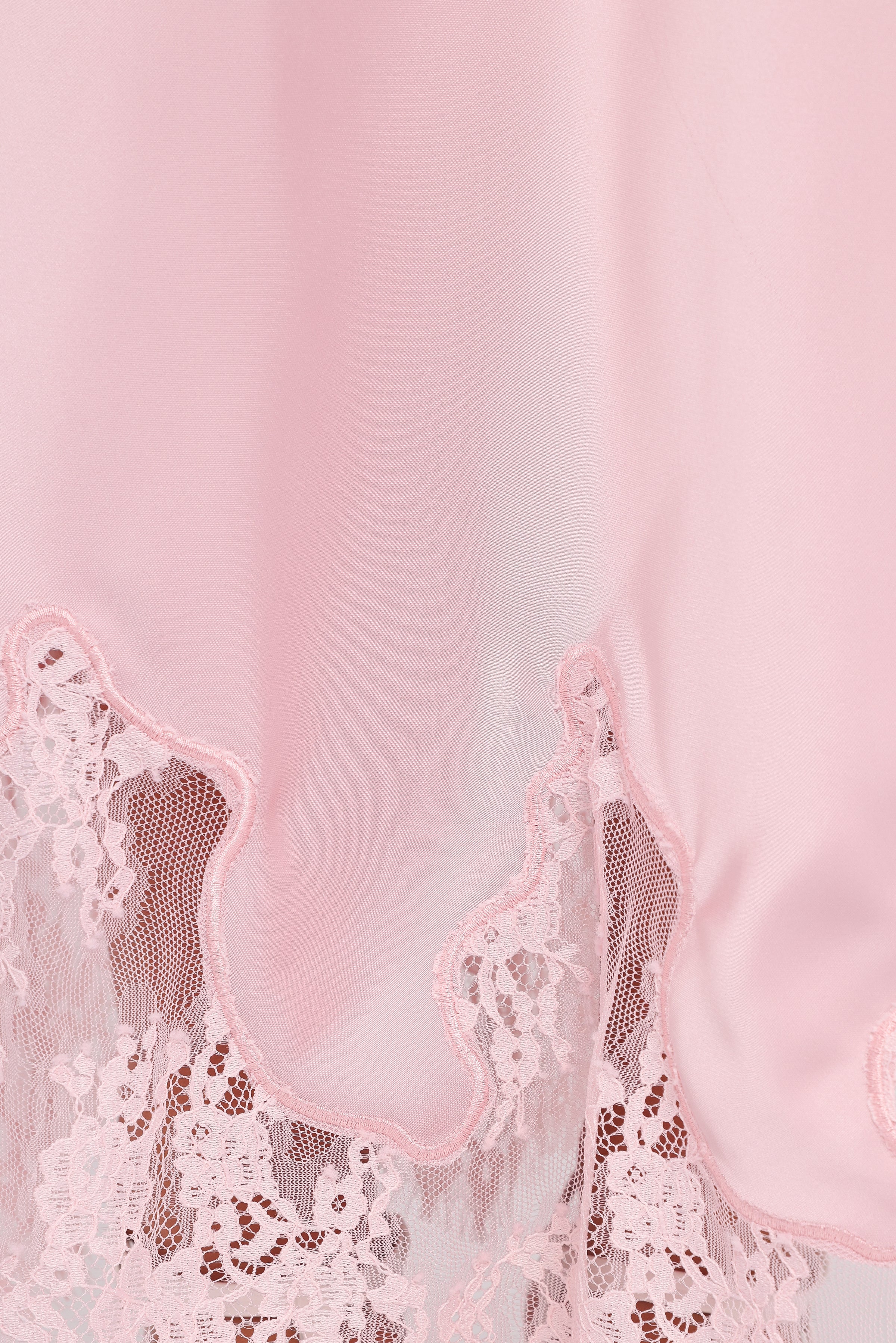 BOTTOMS Alira Lace Trim Midi Skirt - Pale Pink