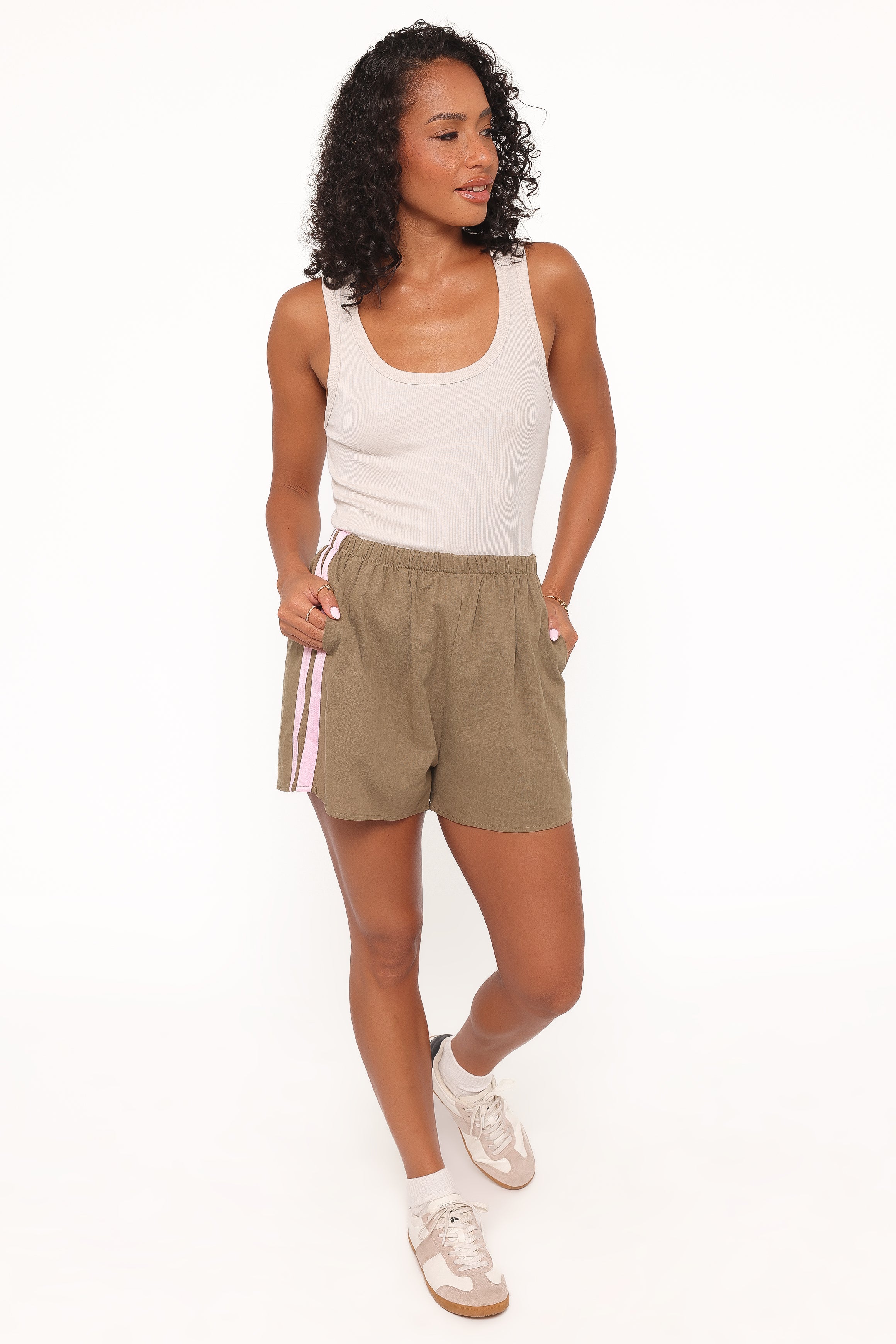 BOTTOMS Alma Track Short -  Olive