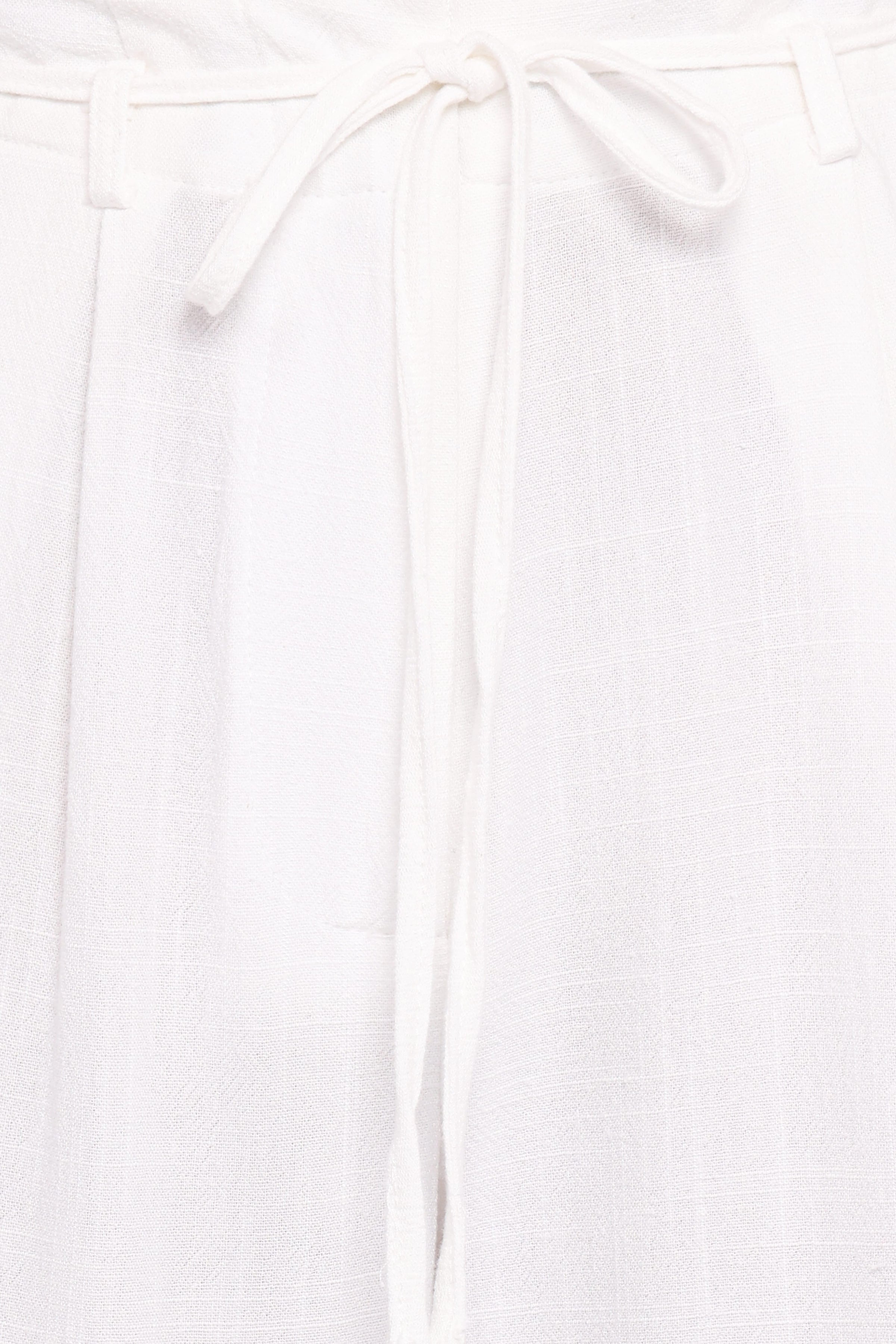 BOTTOMS Andrew Wide Leg Linen Blend Pant - White