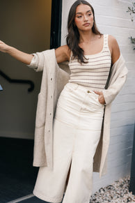 BOTTOMS @Antara Midi Skirt - Sand (Hold for Cool Beginnings)