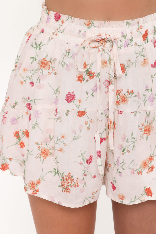 BOTTOMS Antonia Short - White Poppy Rose