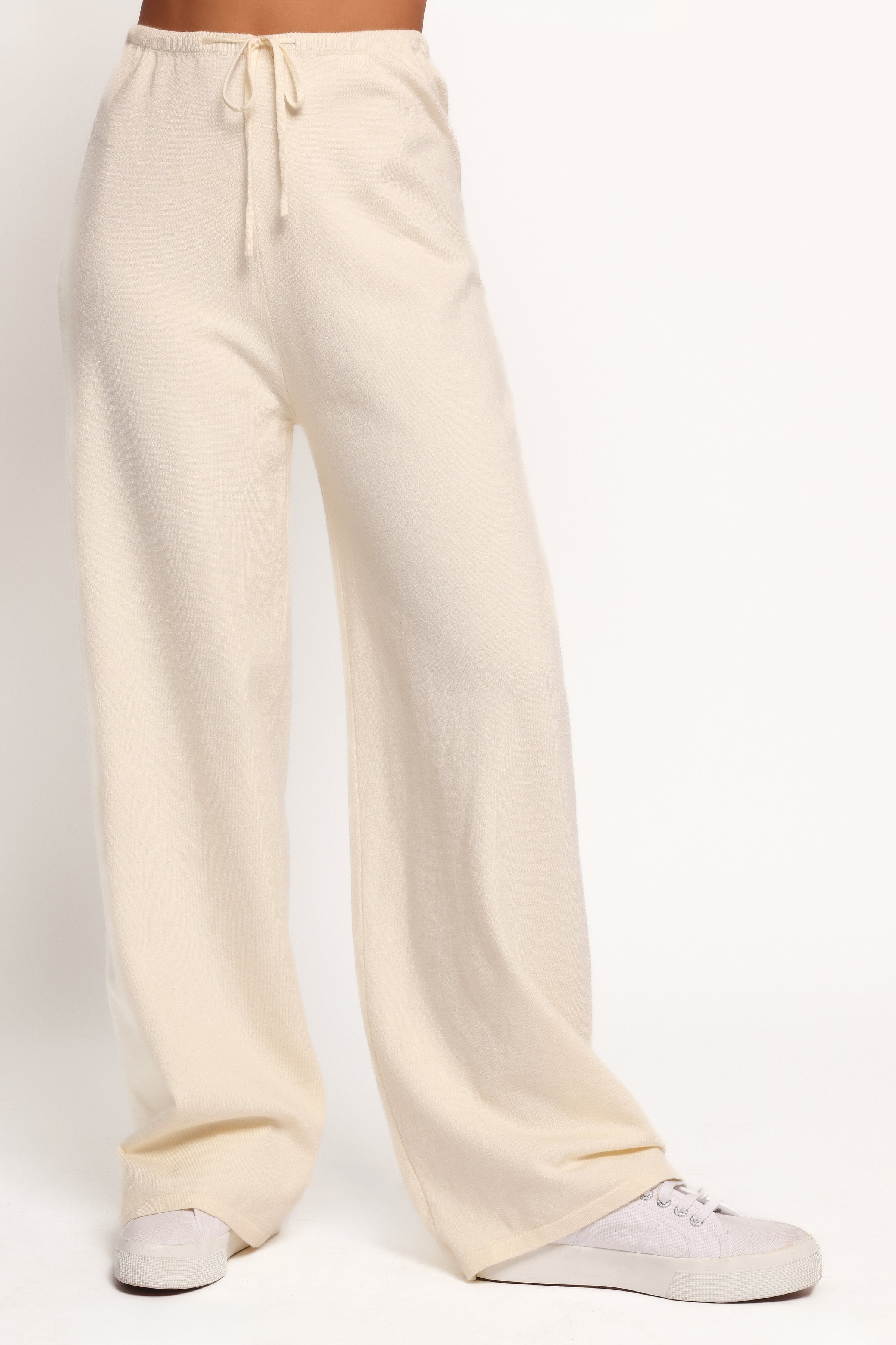 BOTTOMS Ash Knitted Pants - White