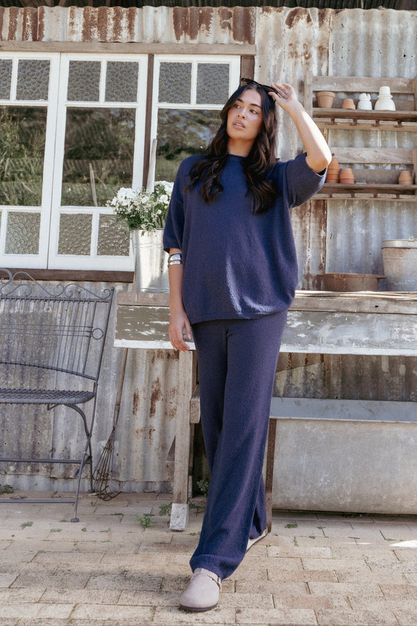 BOTTOMS Ashby Knit Pant - Navy
