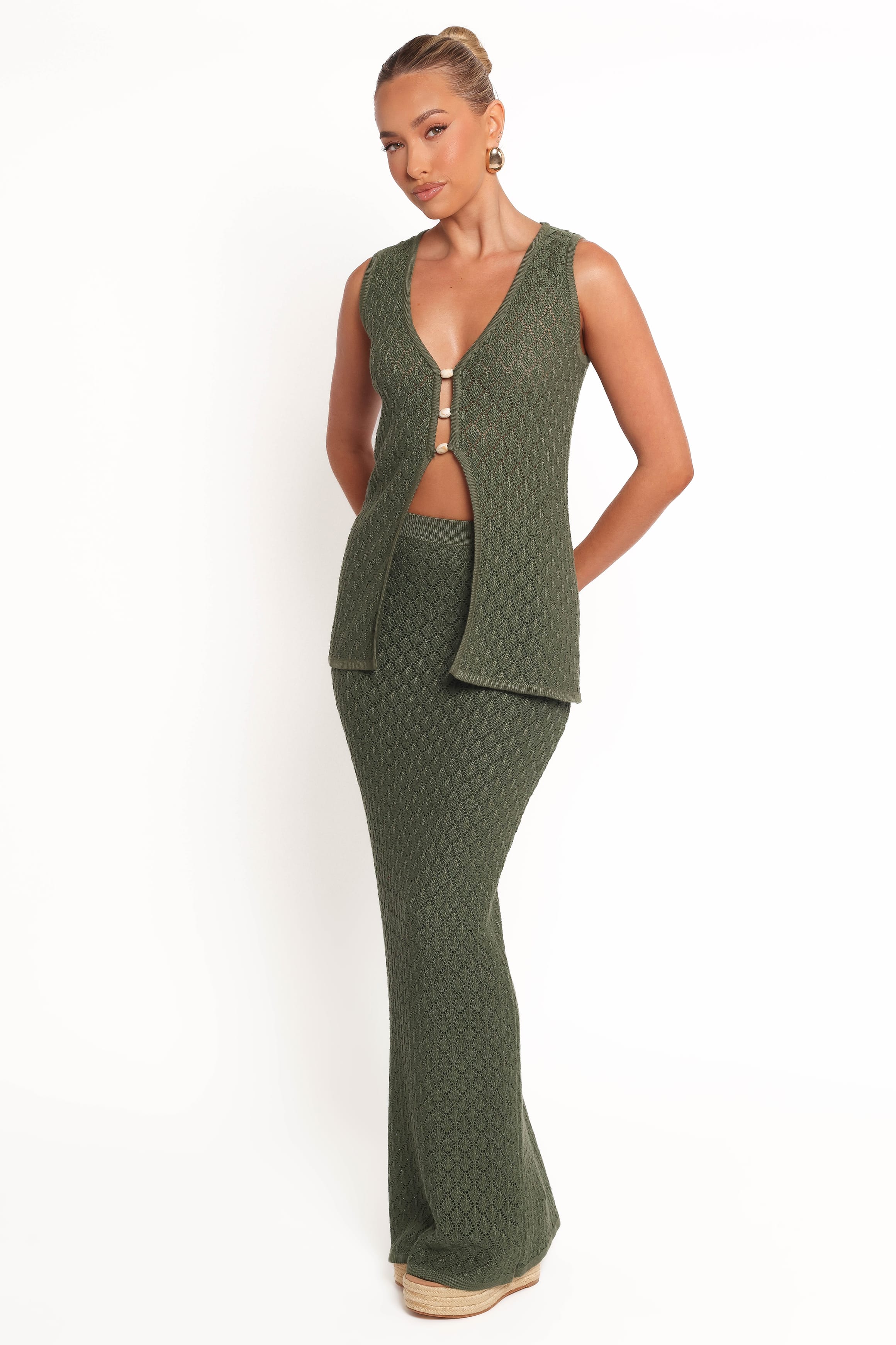 BOTTOMS Asplie Knit Maxi Skirt - Olive