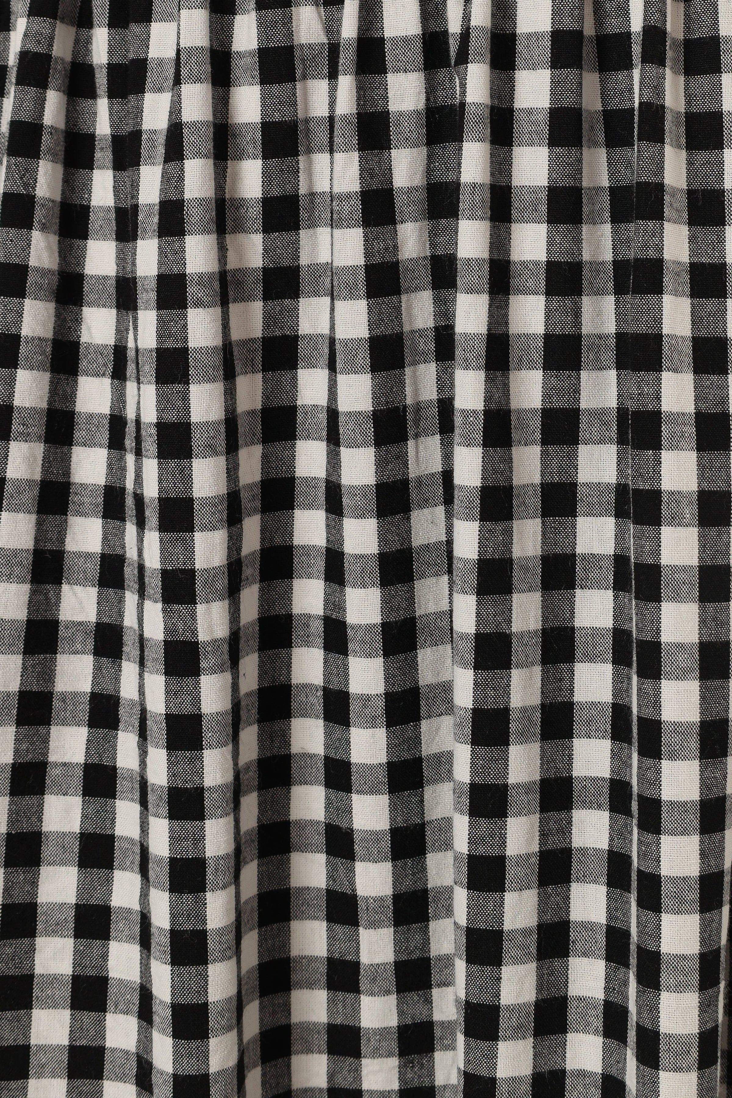 BOTTOMS @Bambi Tiered Midi Skirt - Black Gingham (Hold for 4th July)