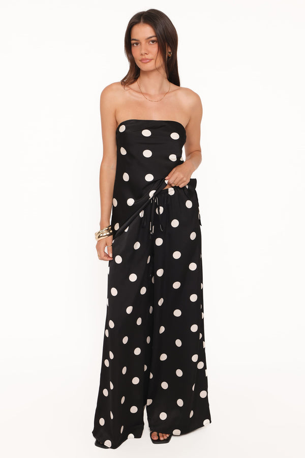 BOTTOMS Belinda Drawstring Pant - Black/Cream