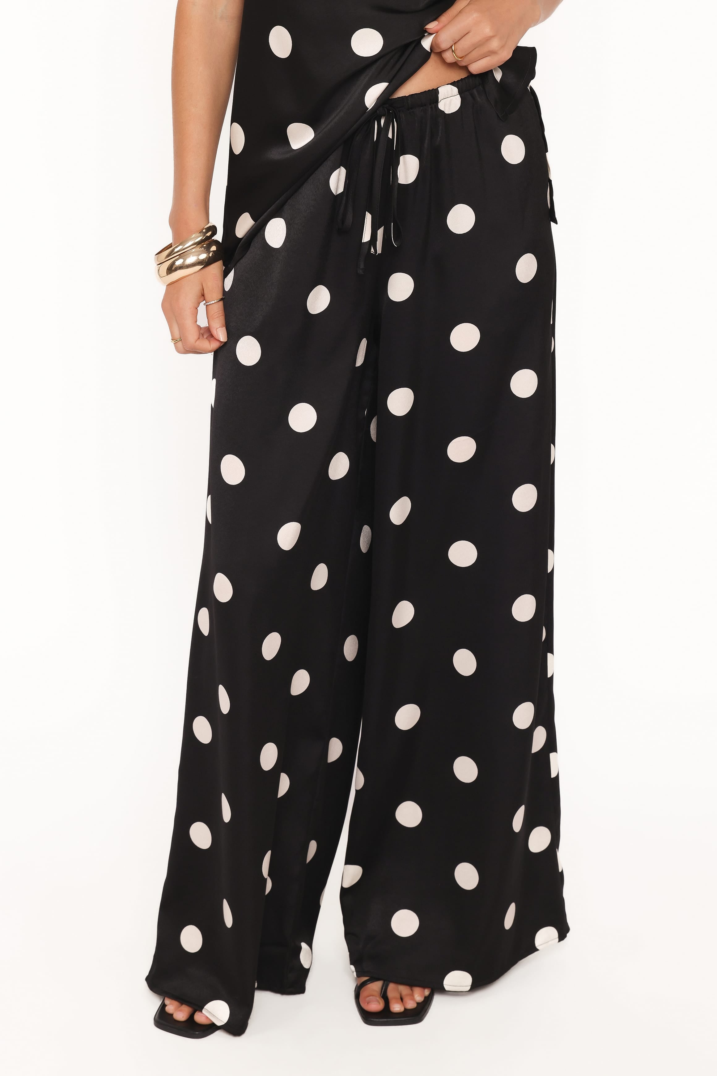 BOTTOMS Belinda Drawstring Pant - Black/Cream