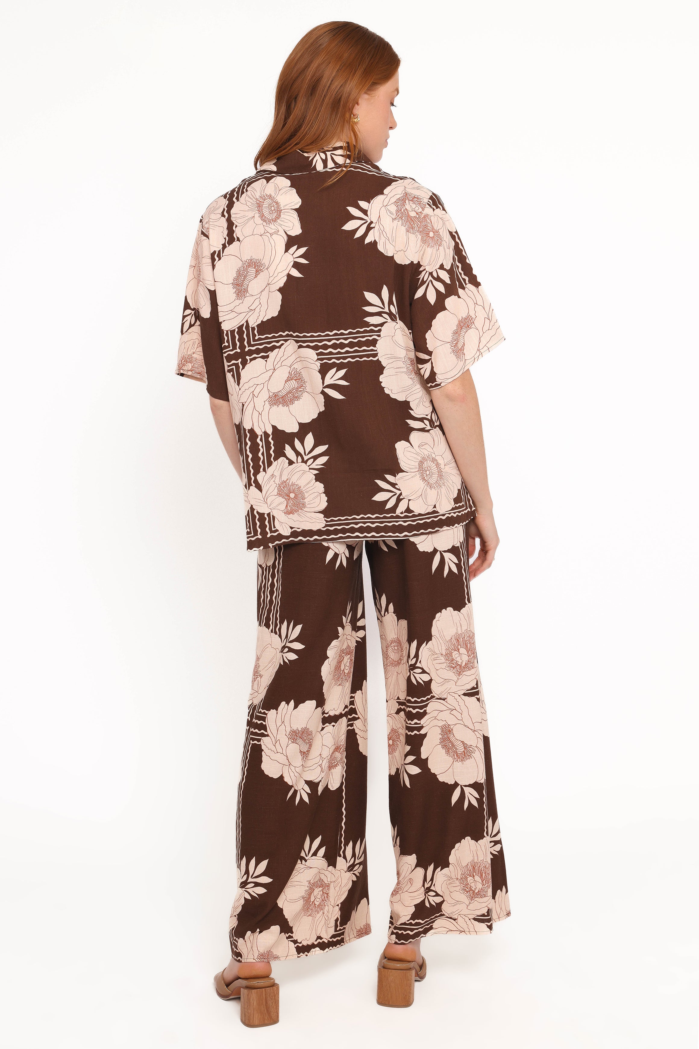 BOTTOMS Bernadine Wide Leg Pant - Brown Floral