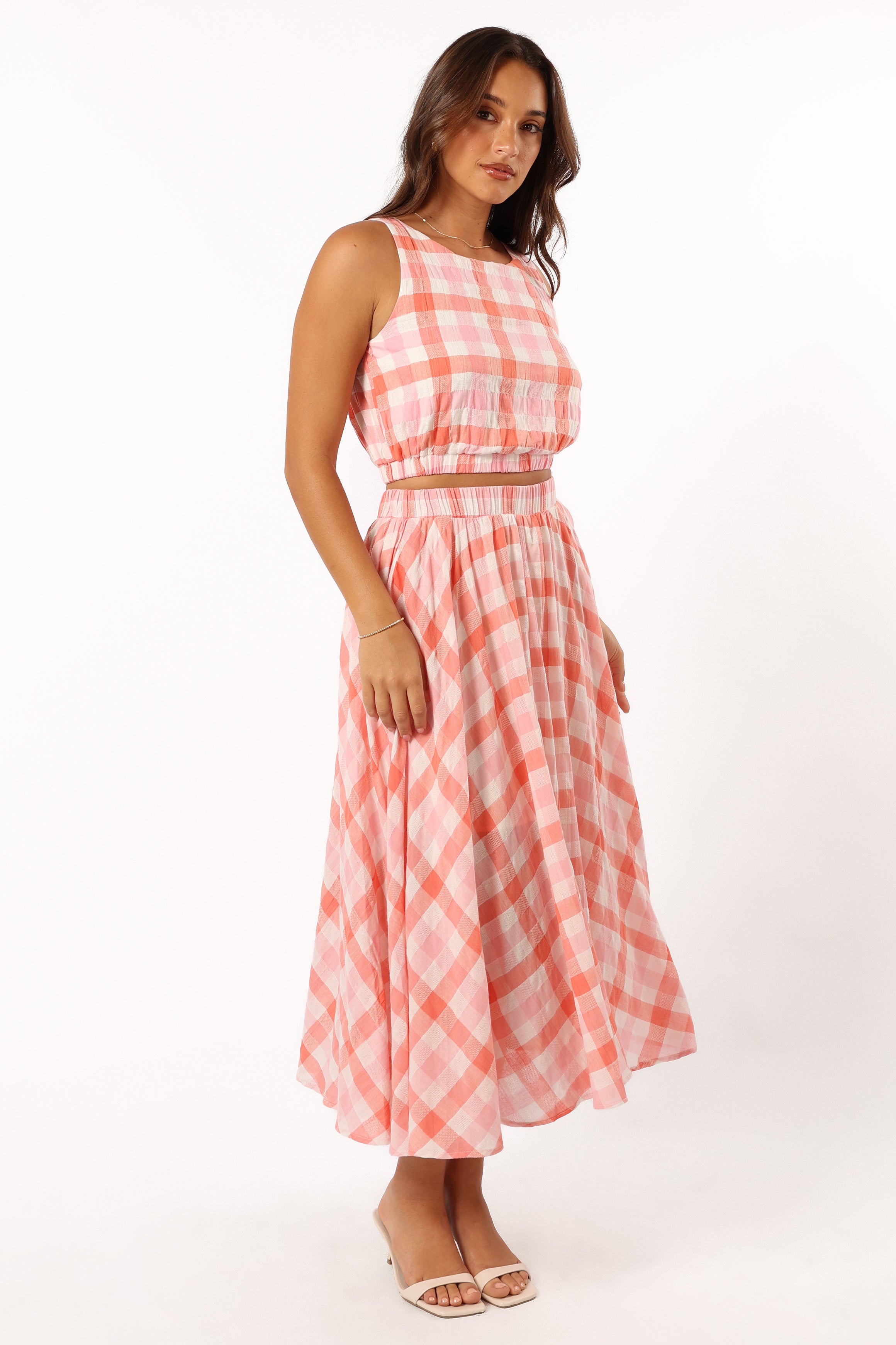 BOTTOMS @Betty Midi Skirt - Rosey Pink