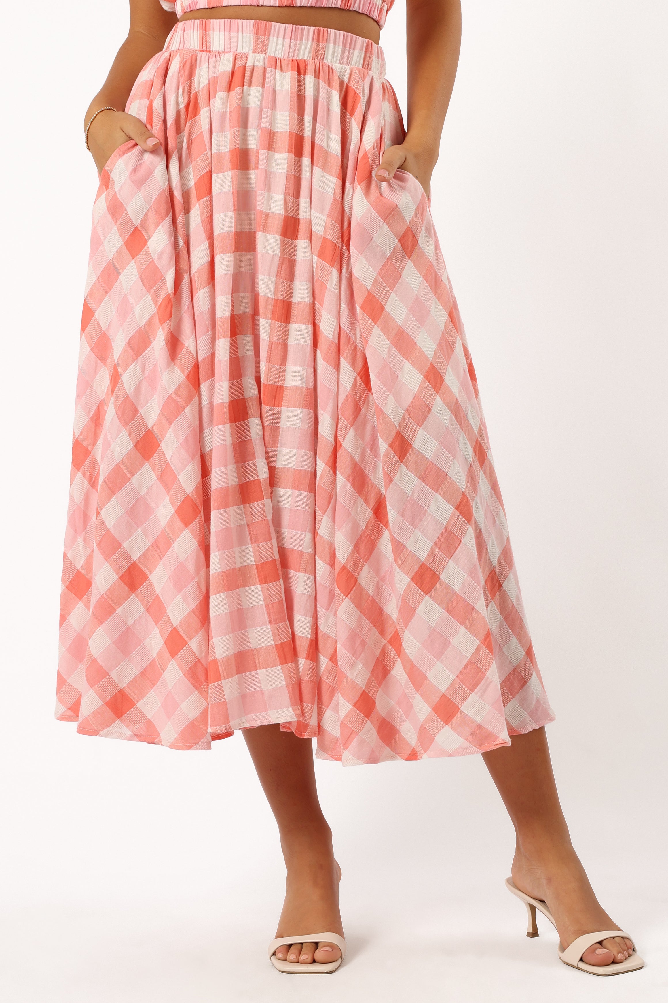 BOTTOMS @Betty Midi Skirt - Rosey Pink