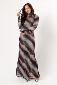 BOTTOMS @Beverly Maxi Skirt - Dusk Print (Hold for Winter Essentials)