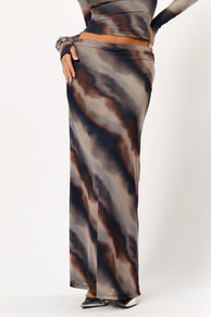 BOTTOMS @Beverly Maxi Skirt - Dusk Print (Hold for Winter Essentials)