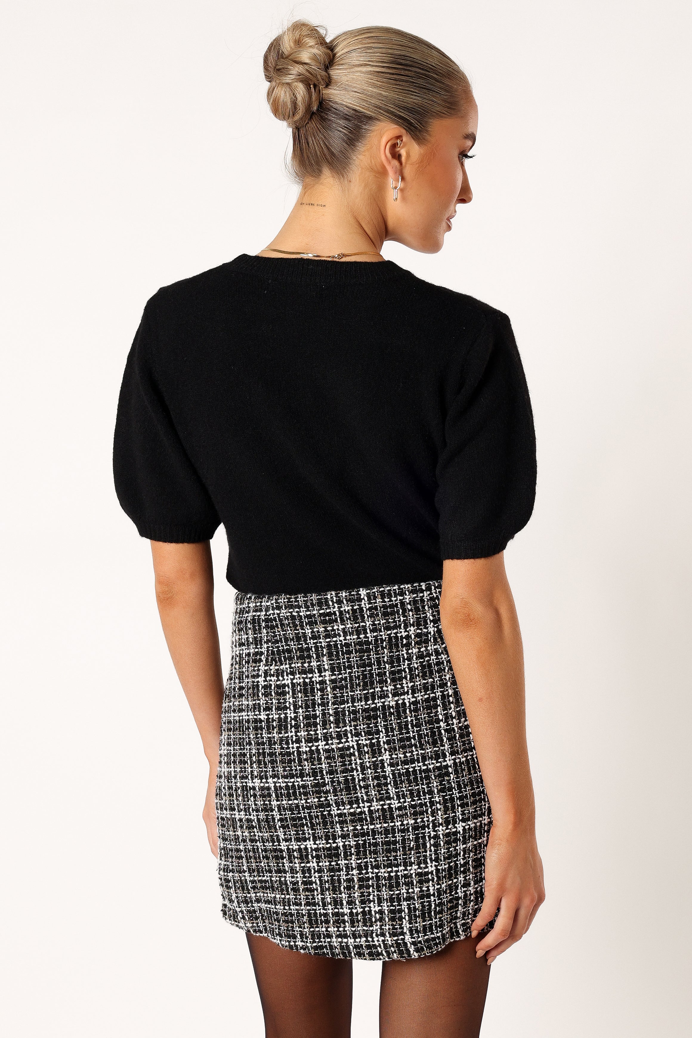 BOTTOMS @Blaire Mini Skirt - White Black