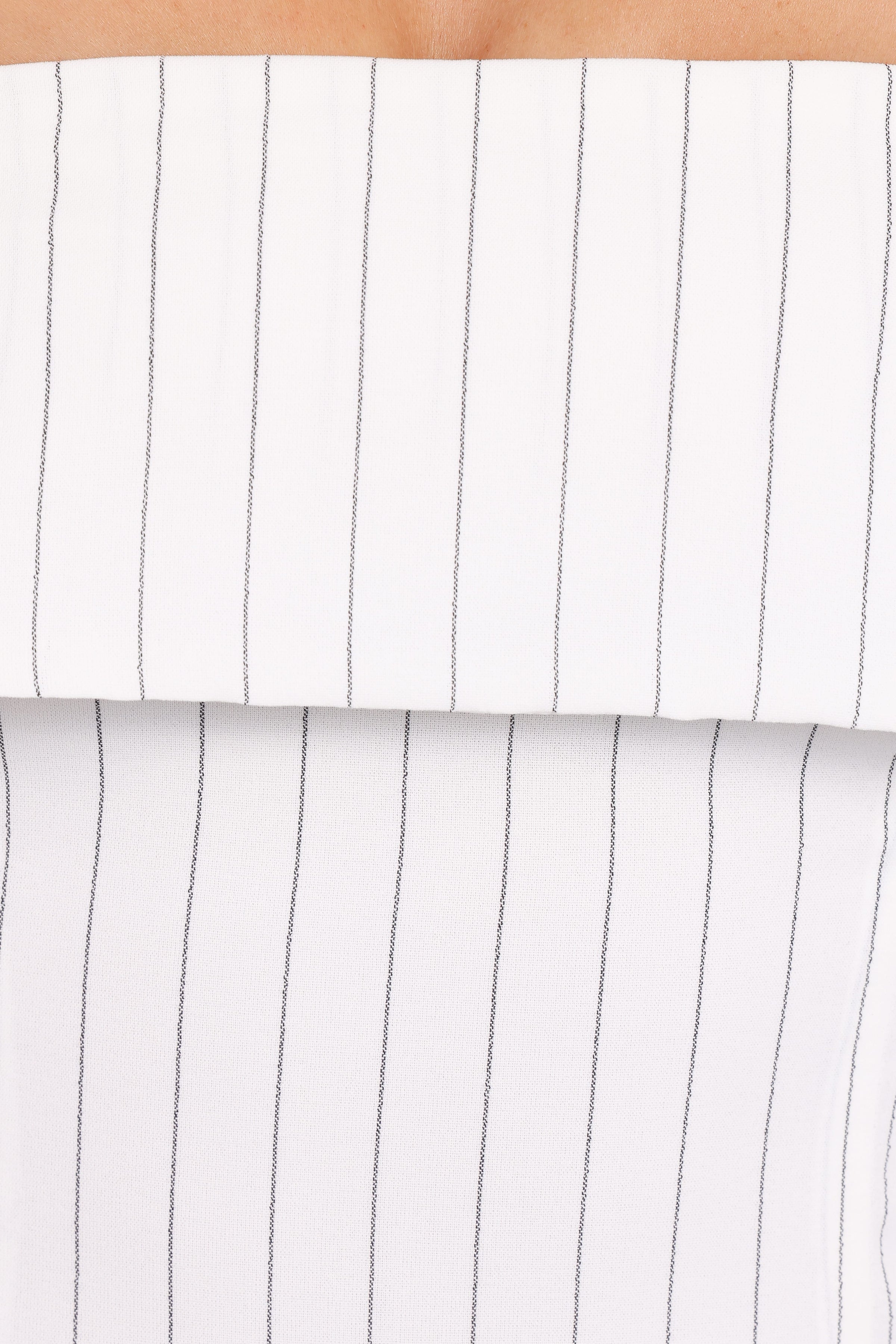BOTTOMS Blakely Wide Leg Pant - White Pinstripe