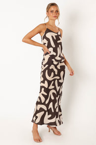 BOTTOMS @Bowie Cupro Maxi Skirt - Brown Beige