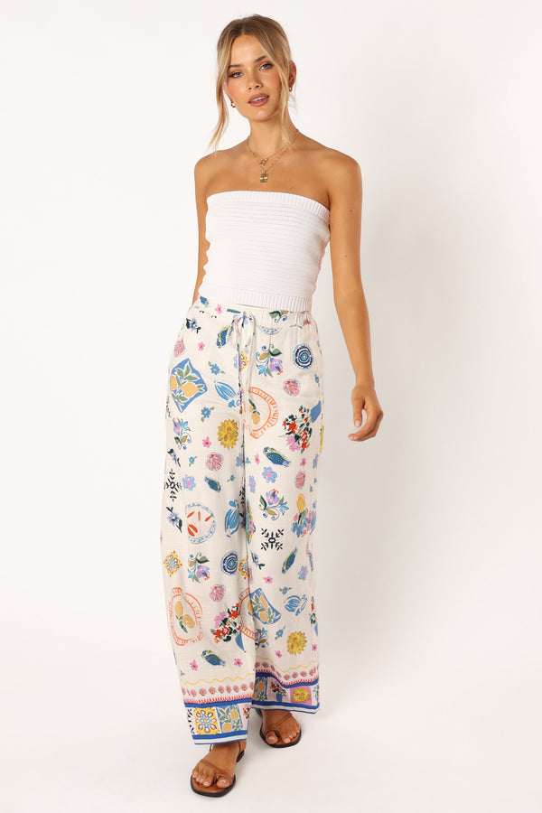 BOTTOMS @Brady Wide Leg Pant - Portofino