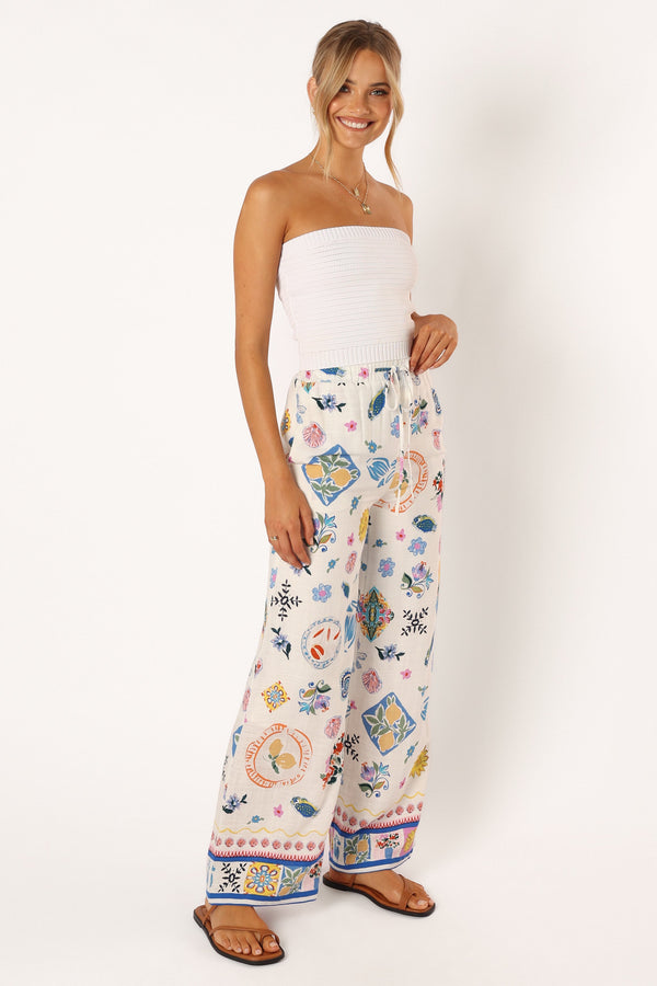 BOTTOMS @Brady Wide Leg Pant - Portofino