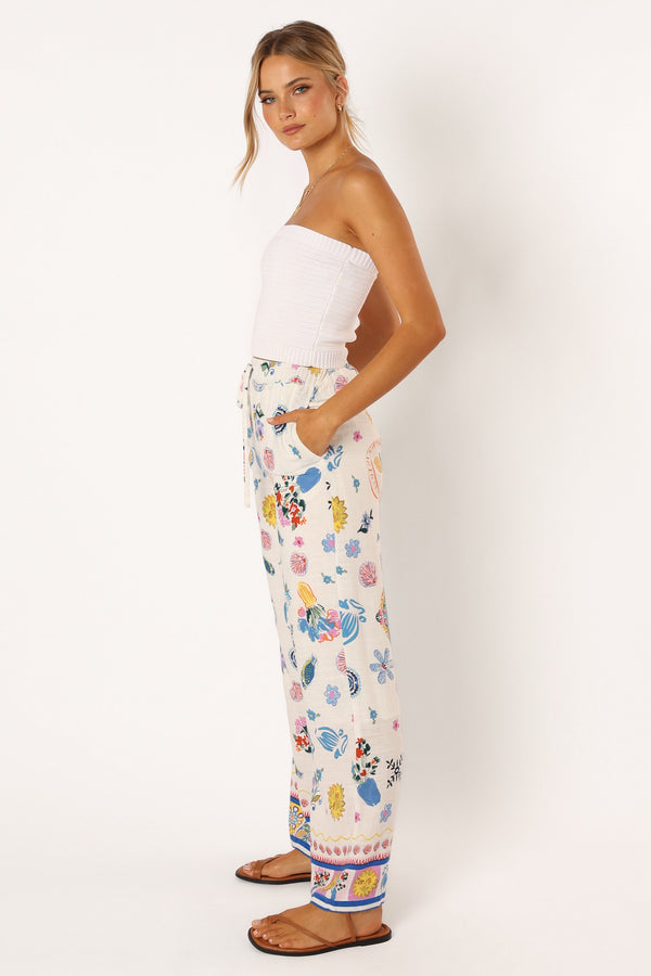 BOTTOMS @Brady Wide Leg Pant - Portofino