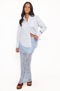 BOTTOMS Brittany Lace Maxi Skirt - Blue