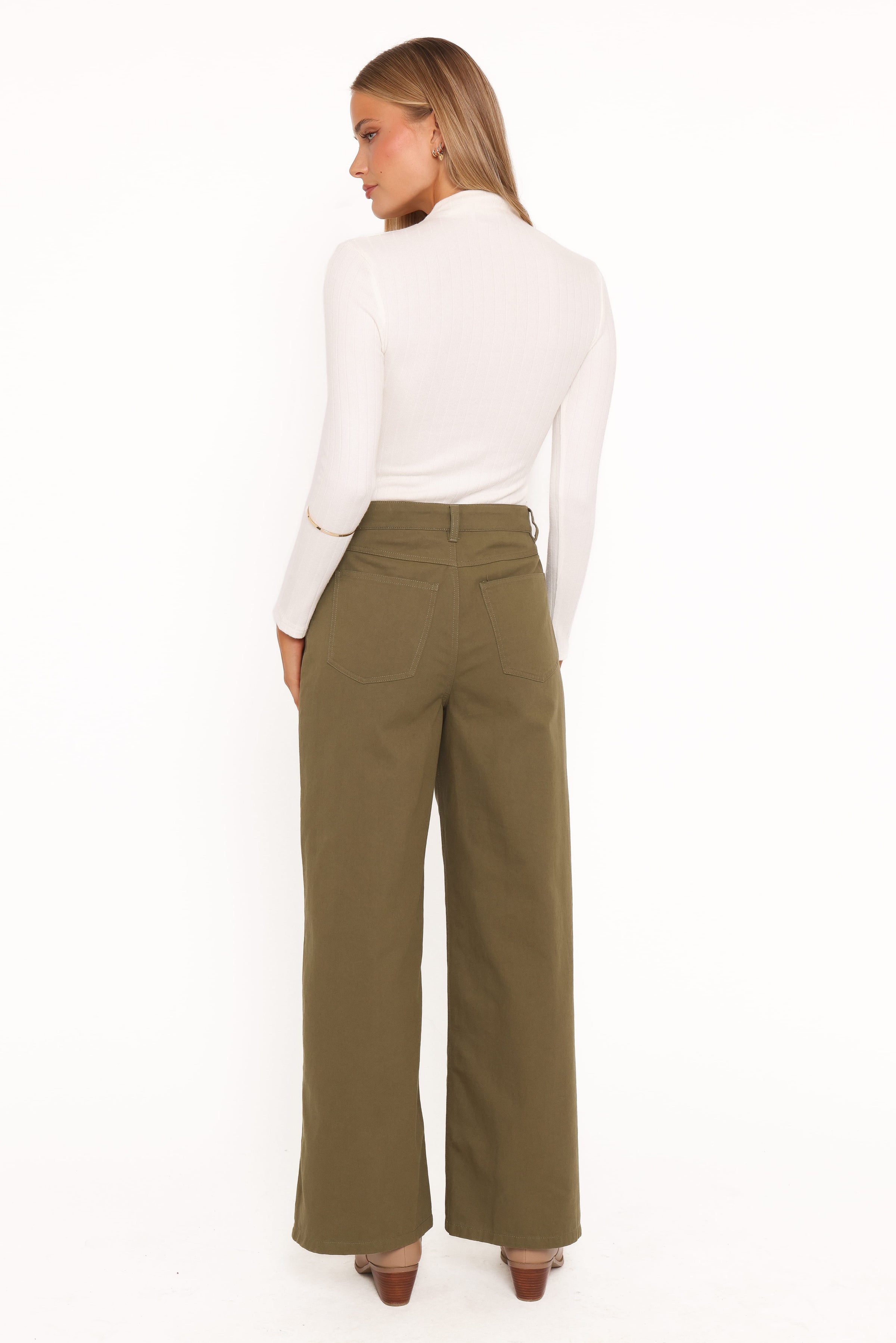 BOTTOMS Brynn Straight Leg Pants - Khaki
