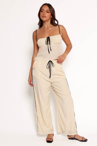 BOTTOMS Callie Pant - Cream Black