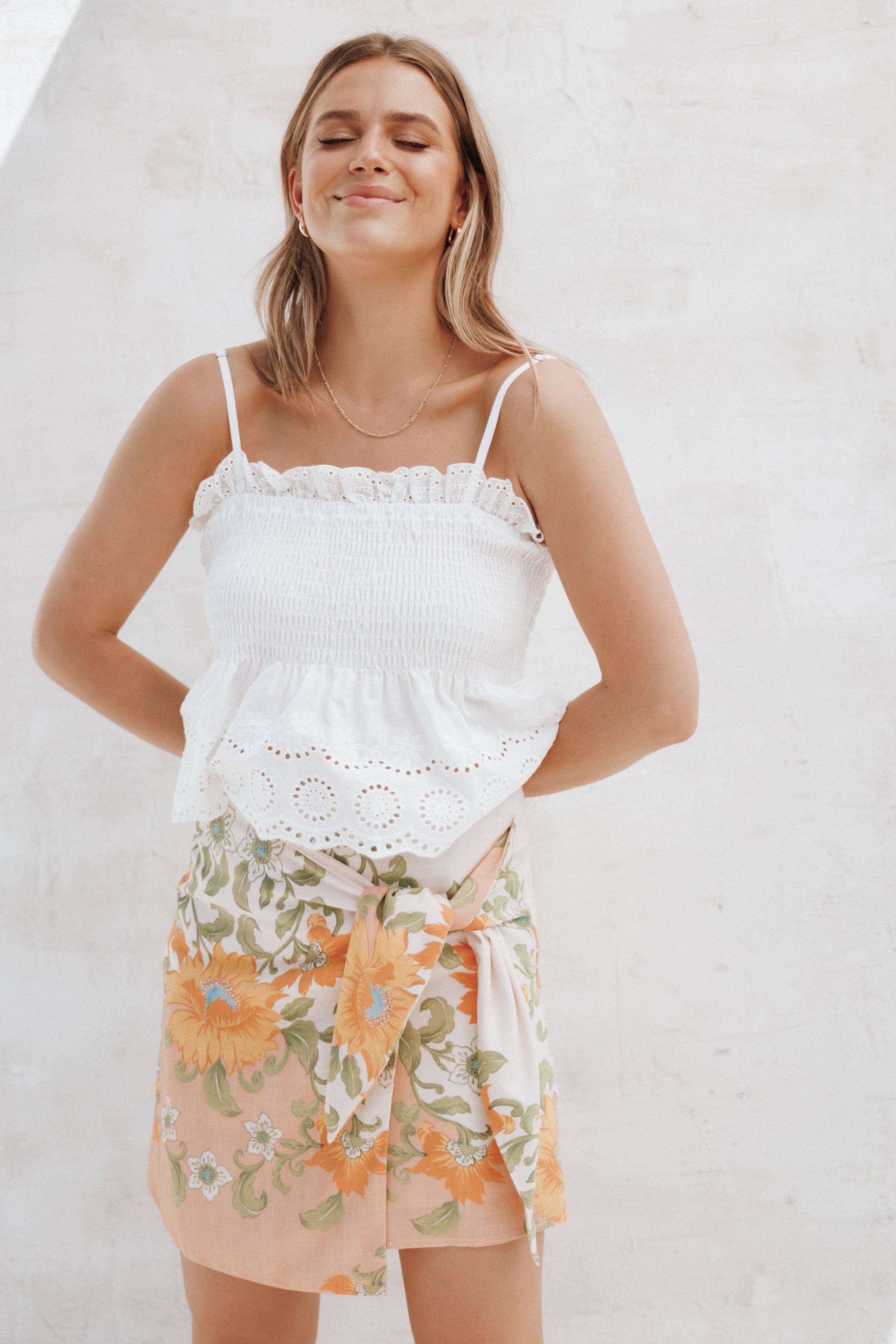 BOTTOMS Calypso Wrap Mini Skirt - Spring Floral