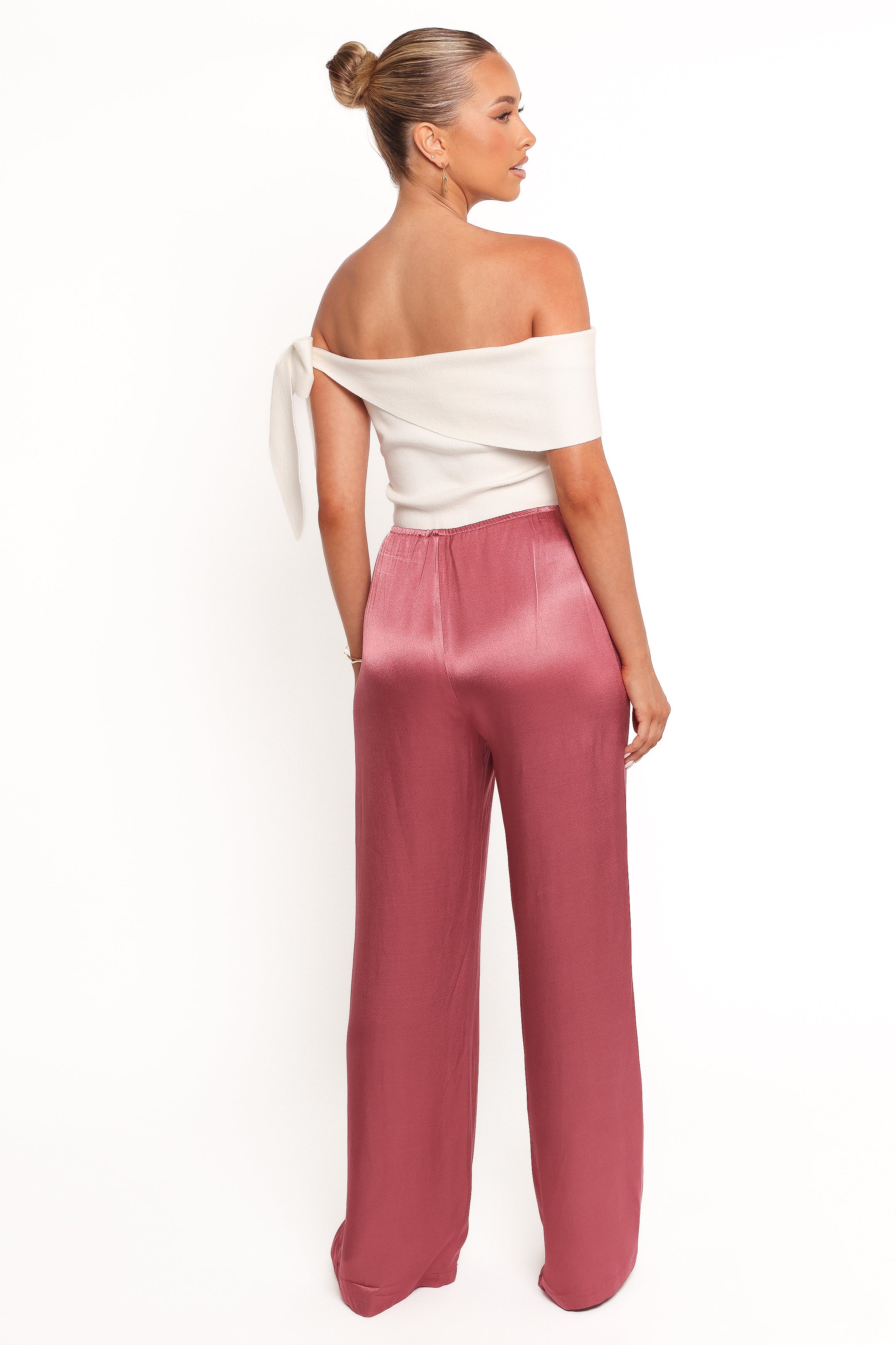 BOTTOMS Carissa Satin Pants - Dusty Rose