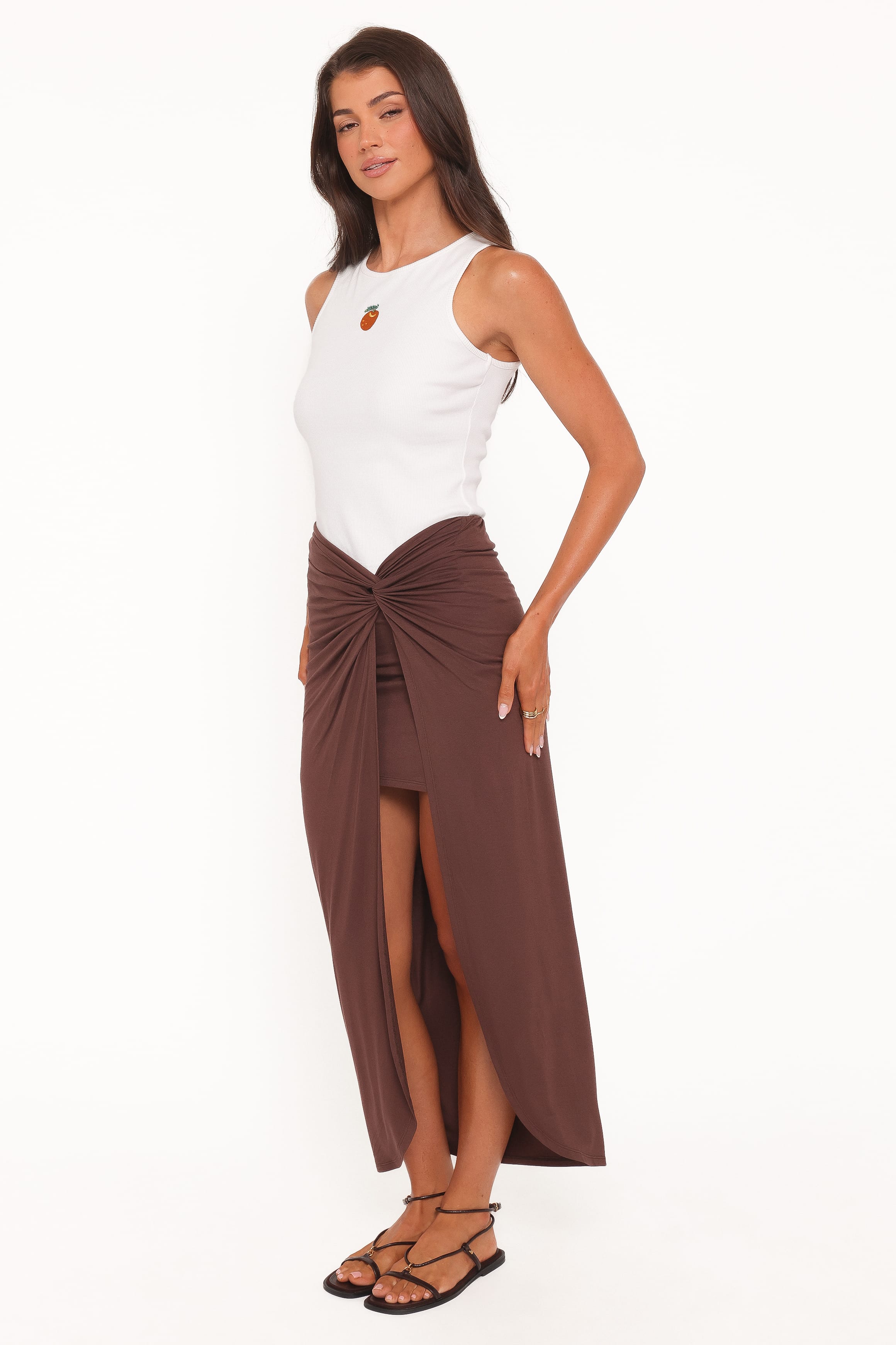 BOTTOMS Cassandra Sarong Skirt - Dark Brown