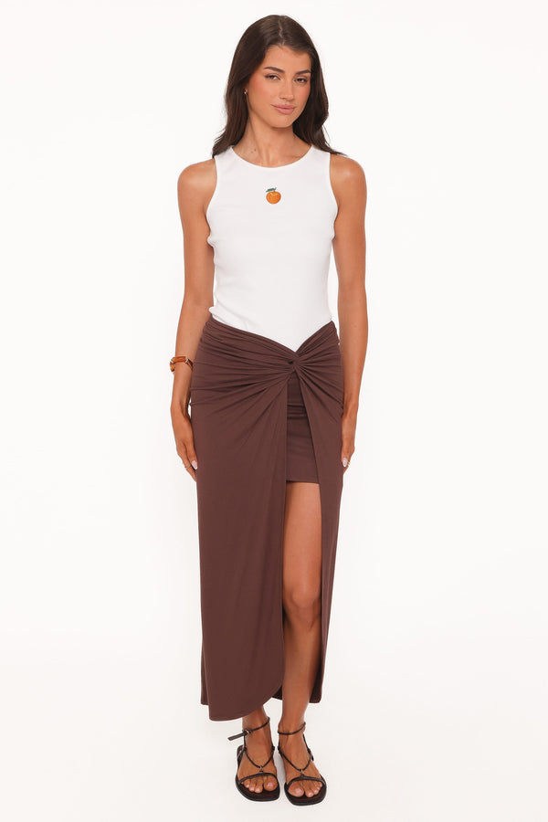 BOTTOMS Cassandra Sarong Skirt - Dark Brown